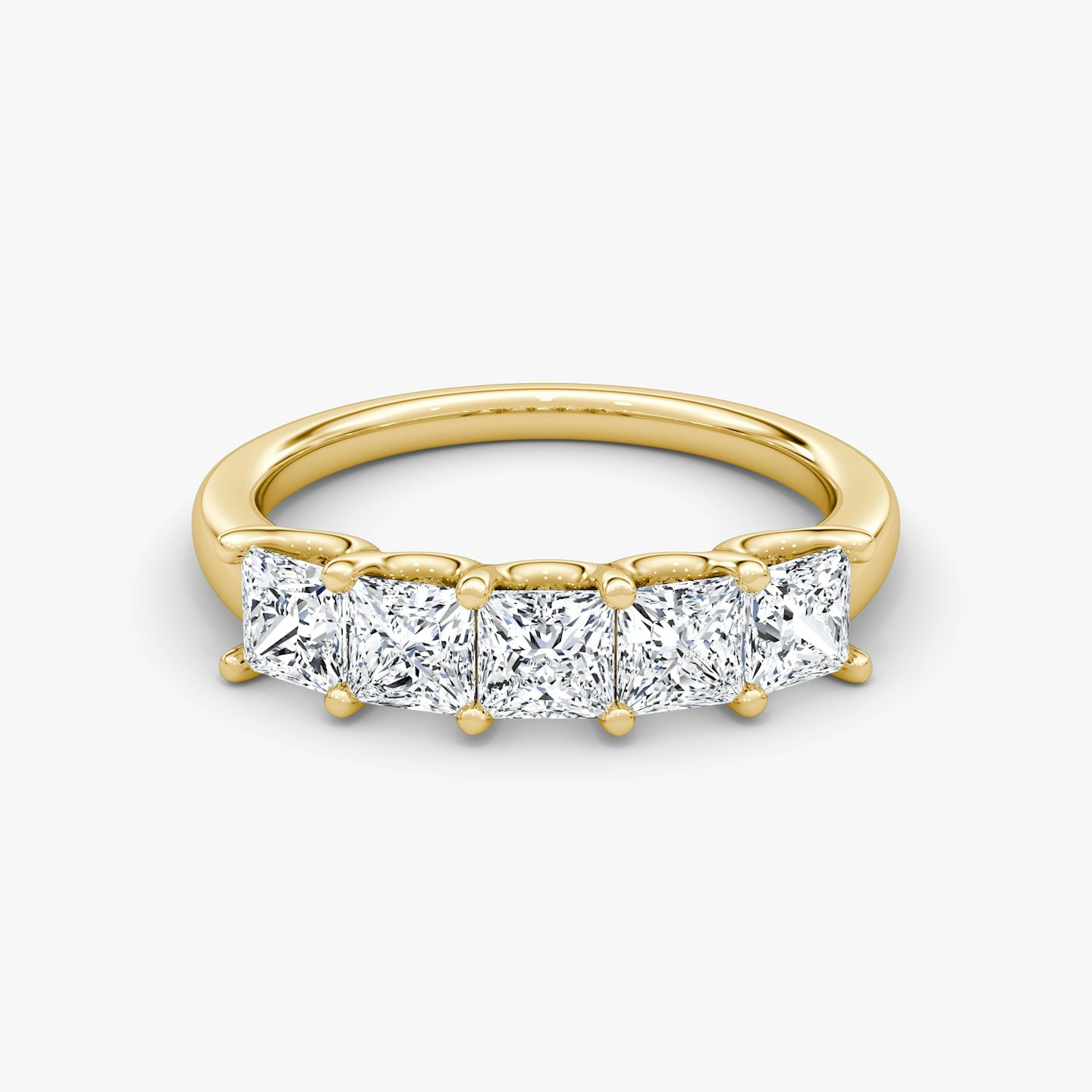 The Five Stone Band | Princess | 18k | Yellow Gold | bandVersion: large