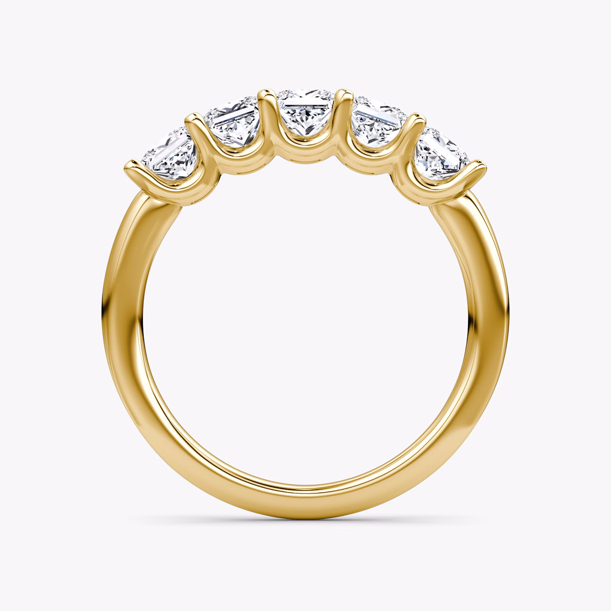 The Five Stone Band | Princess | 18k | Yellow Gold | bandVersion: large
