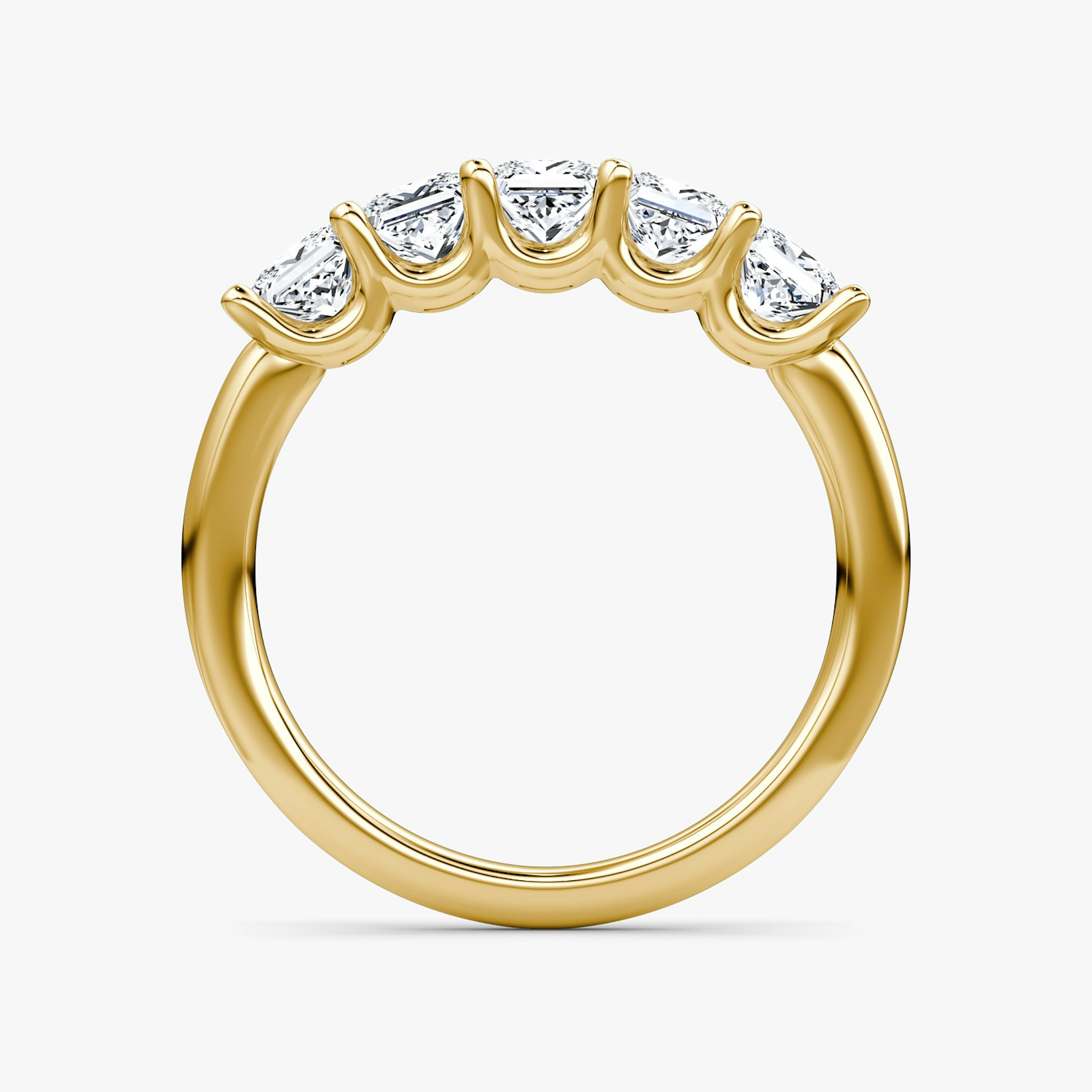 The Five Stone Band | Princess | 18k | Yellow Gold | bandVersion: large