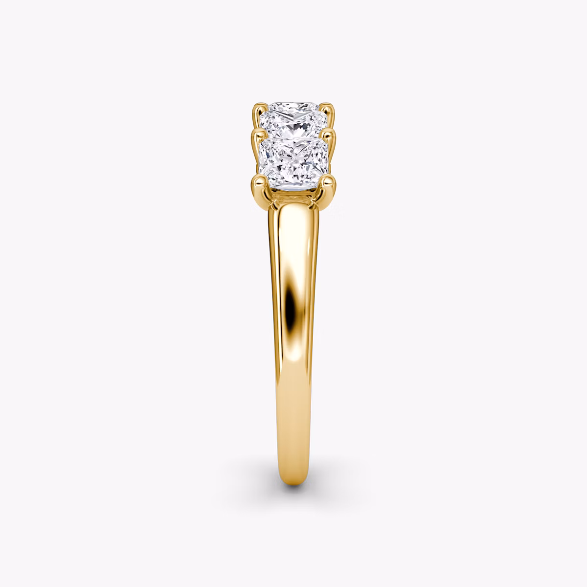 Anillo Five Stone | Princesa | 18k | Oro amarillo | bandVersion: large