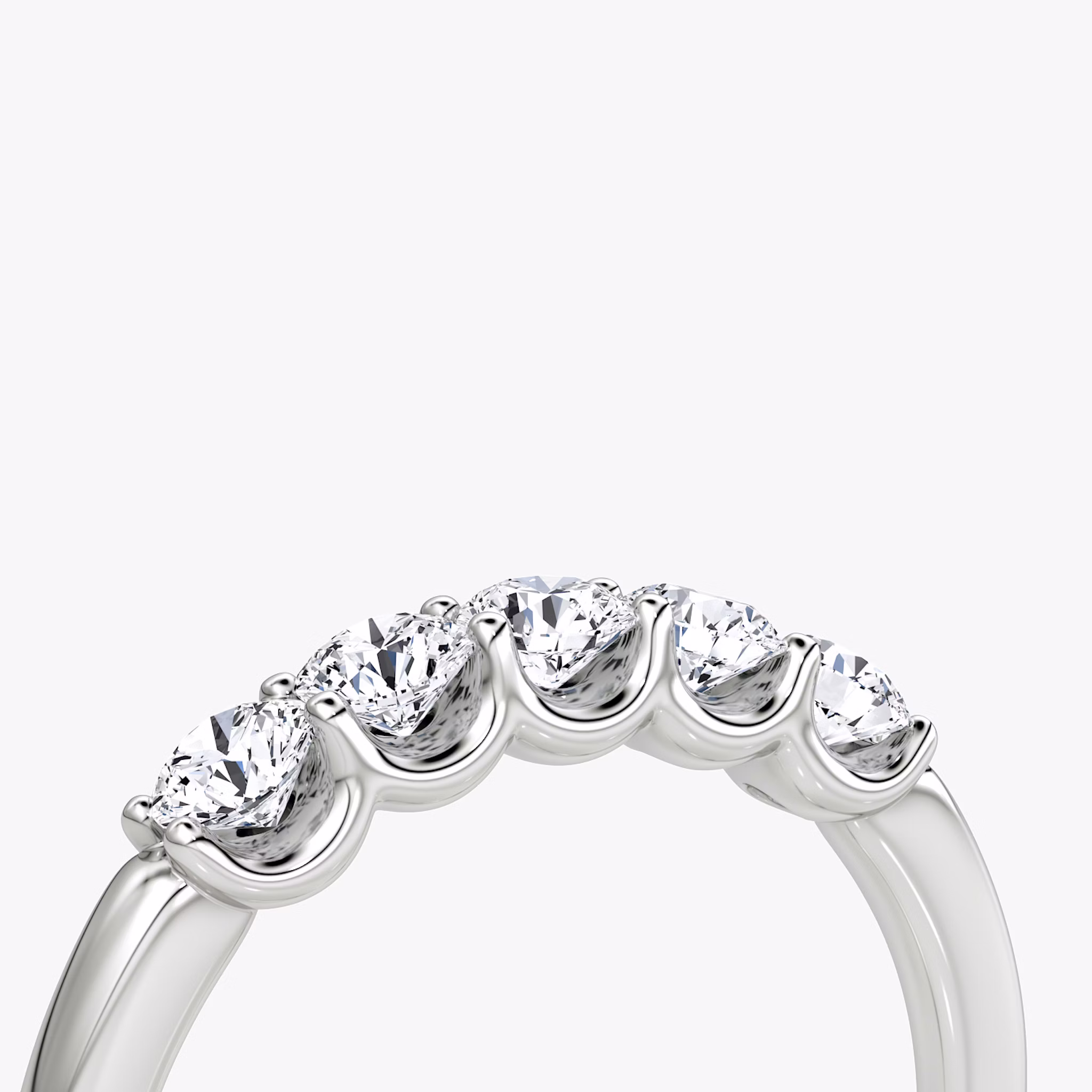 The Five Stone Band | Round Brilliant | Platinum | bandVersion: petite