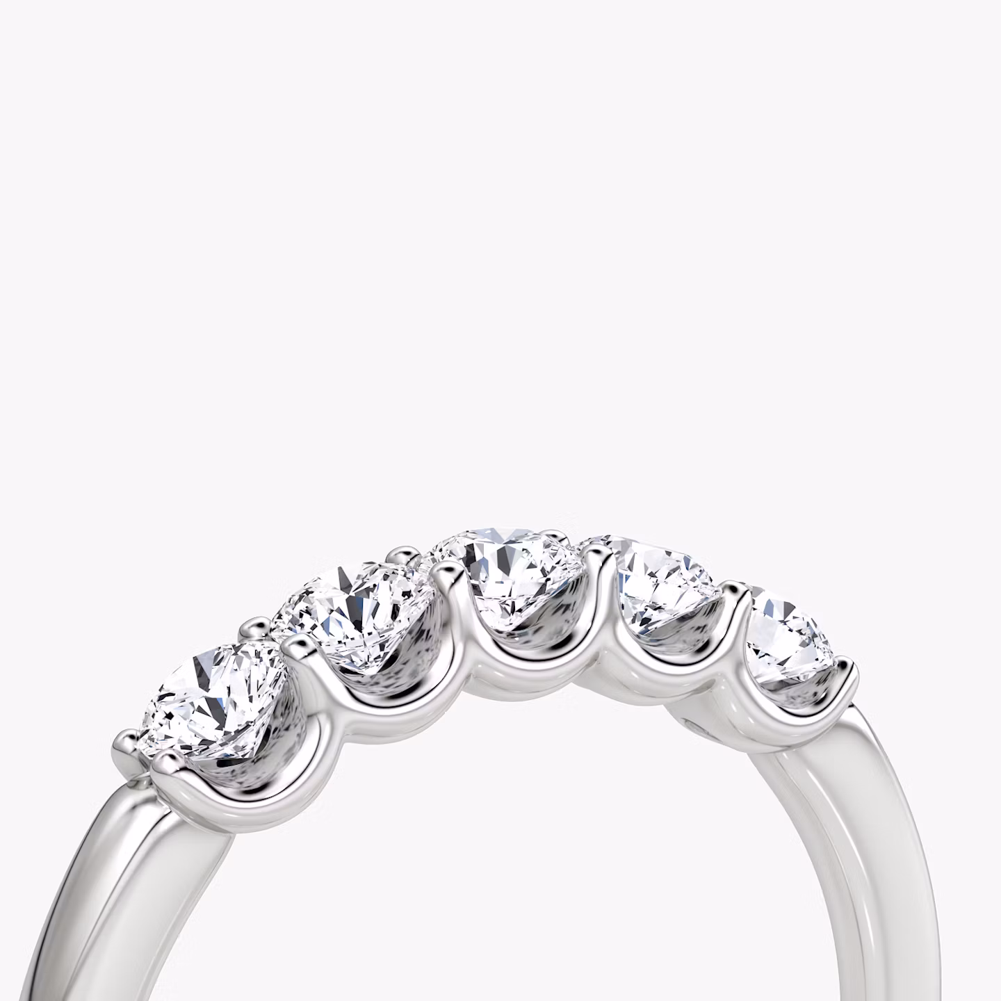Five Stone Ehering | Rund | Platin | bandVersion: petite