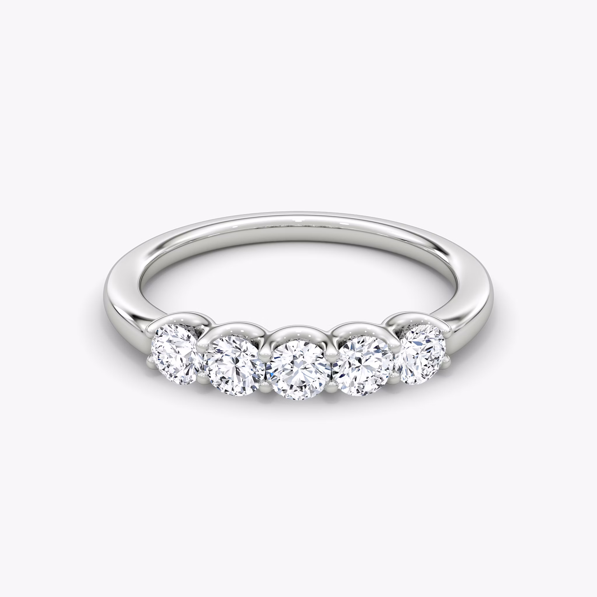 The Five Stone Band | Round Brilliant | Platinum | bandVersion: petite