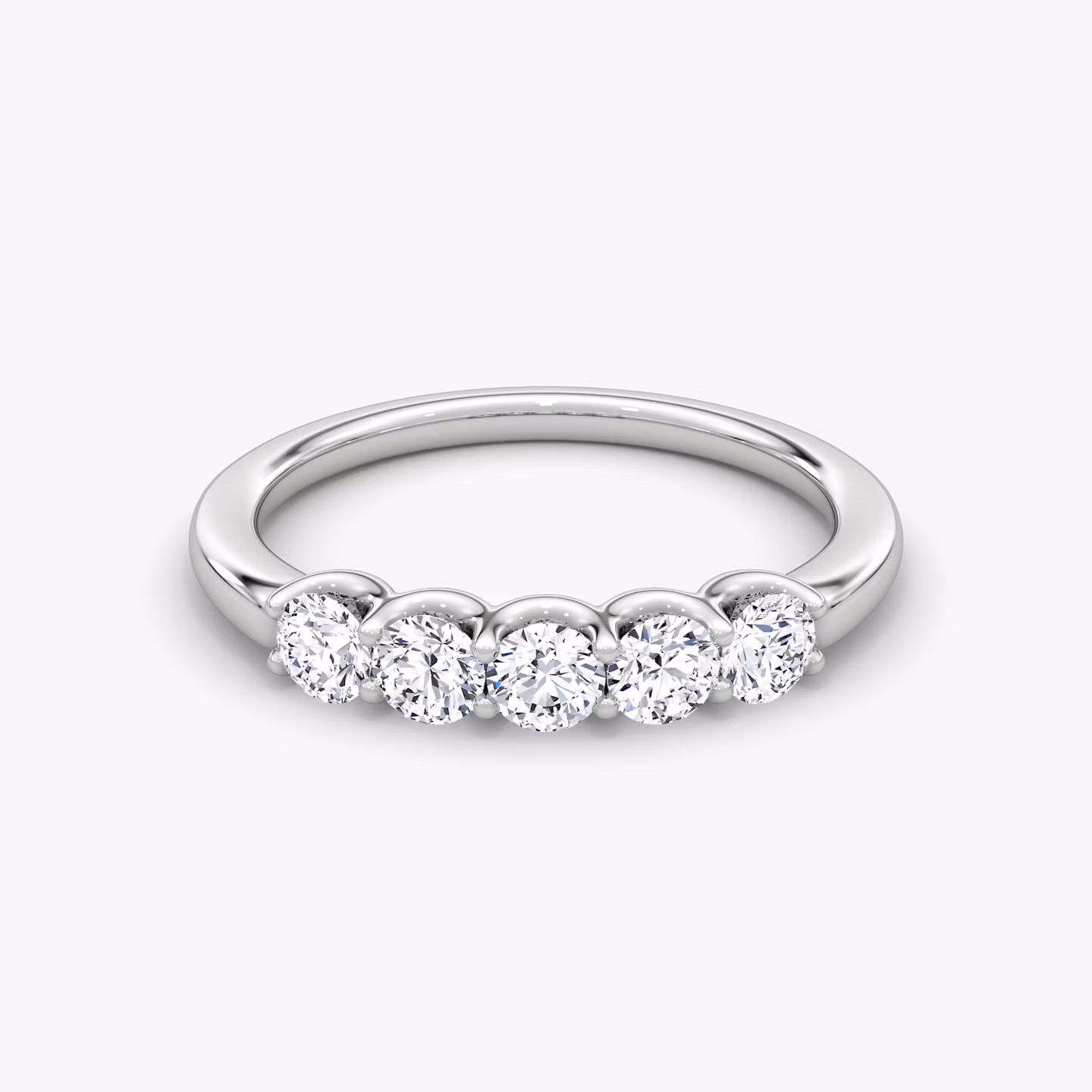 Five Stone Ehering | Rund | Platin | bandVersion: petite