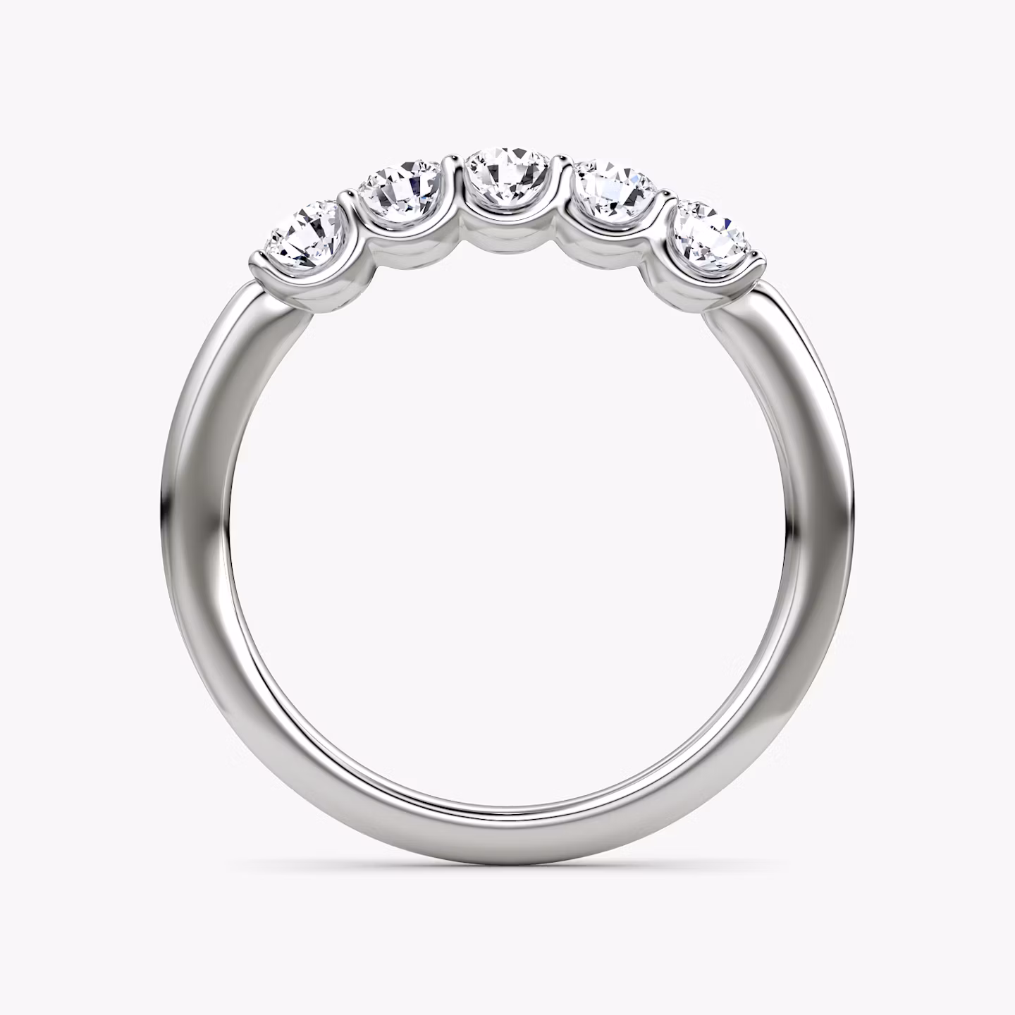 Five Stone Ehering | Rund | Platin | bandVersion: petite