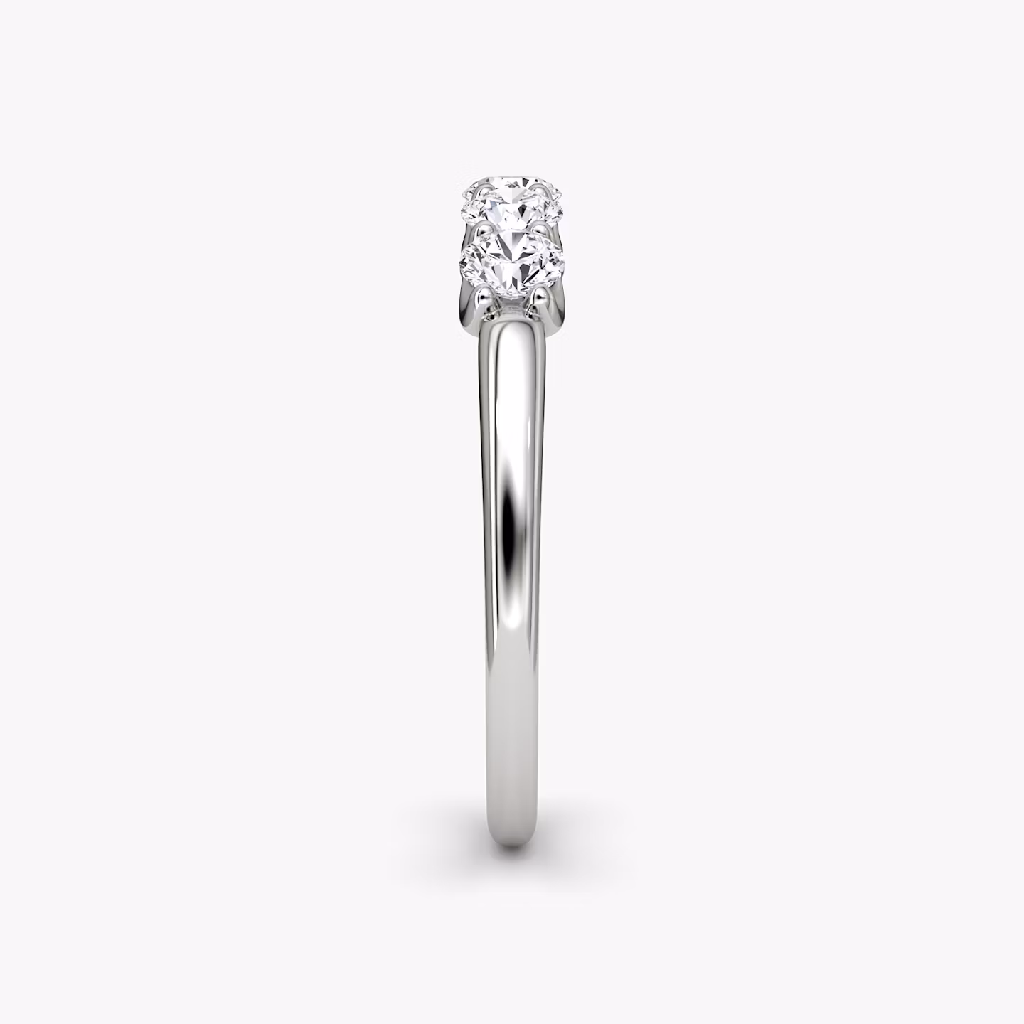 Five Stone Ehering | Rund | Platin | bandVersion: petite