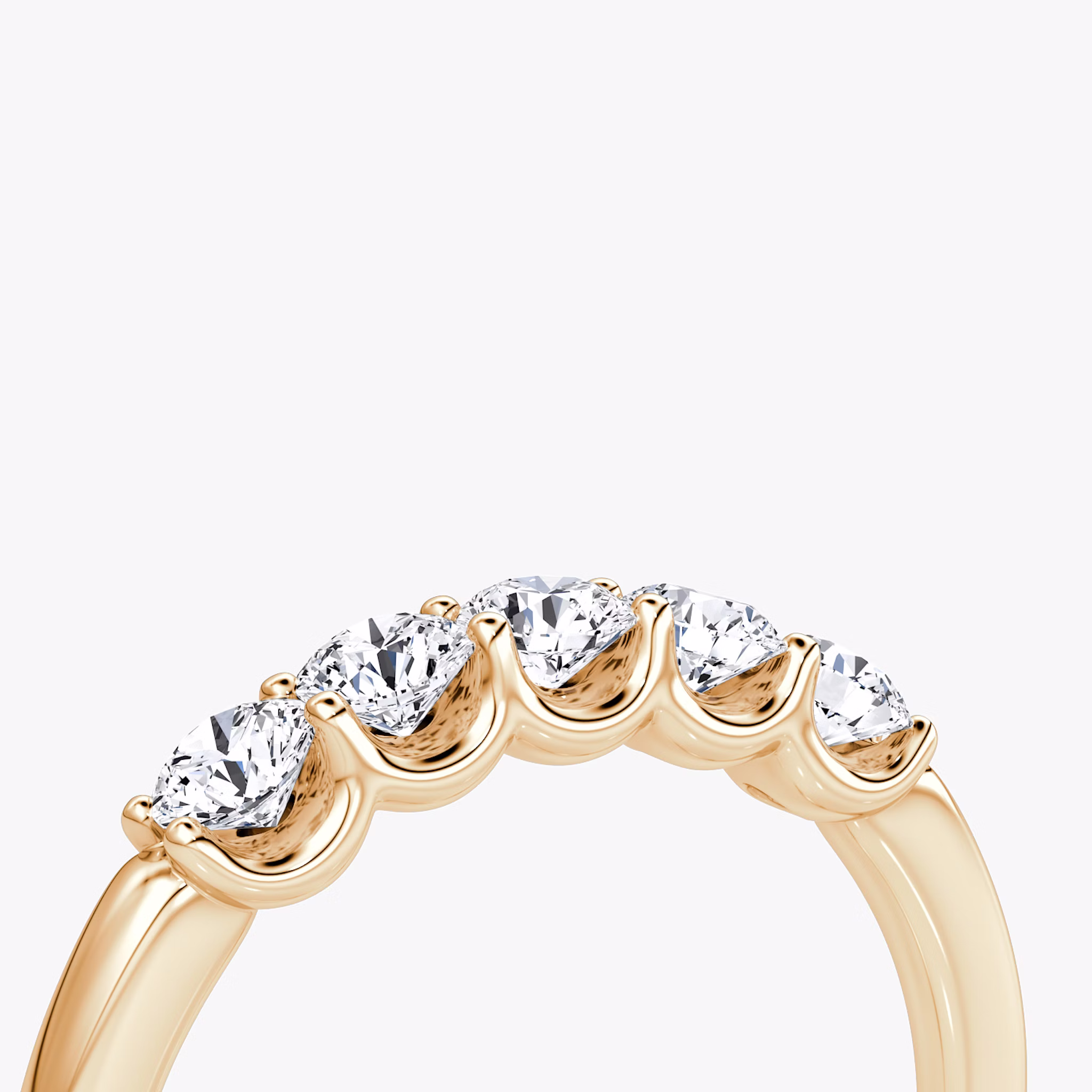 The Five Stone Band | Round Brilliant | 14k | Rose Gold | bandVersion: petite