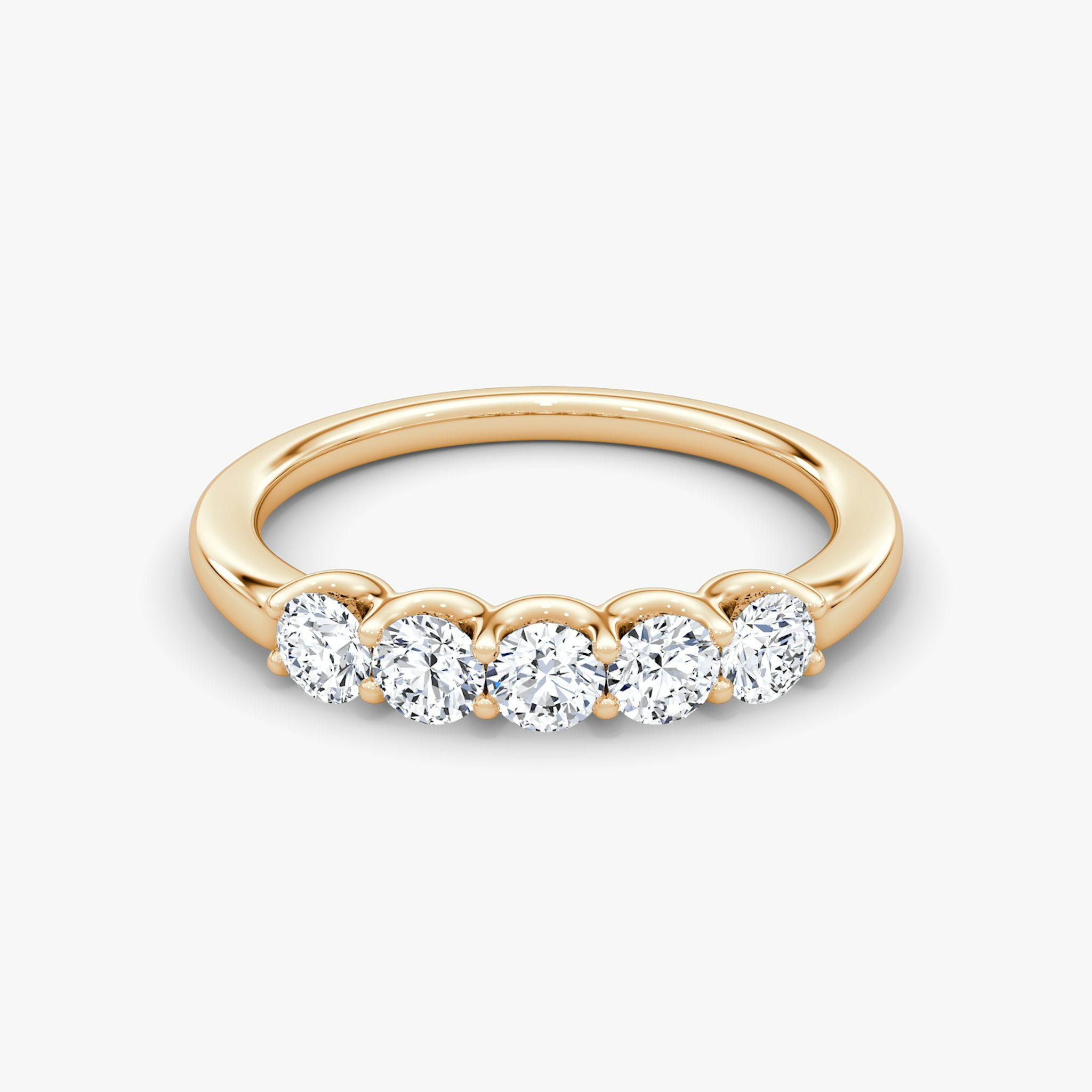 The Five Stone Band | Round Brilliant | 14k | Rose Gold | bandVersion: petite