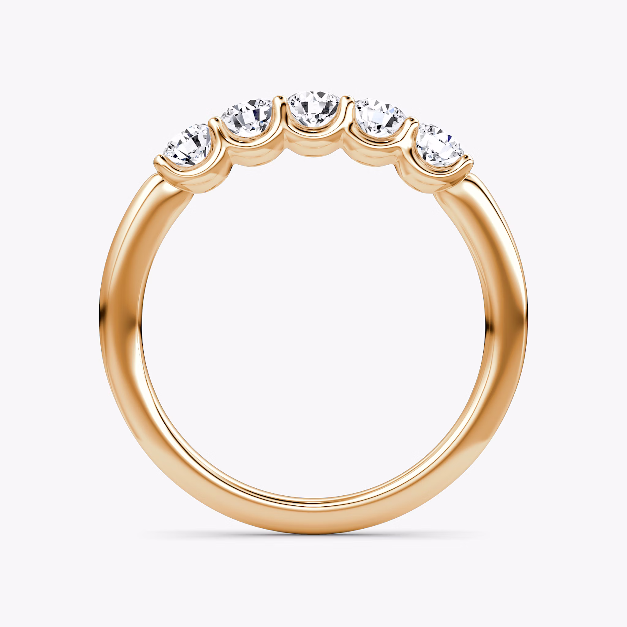 The Five Stone Band | Round Brilliant | 14k | Rose Gold | bandVersion: petite