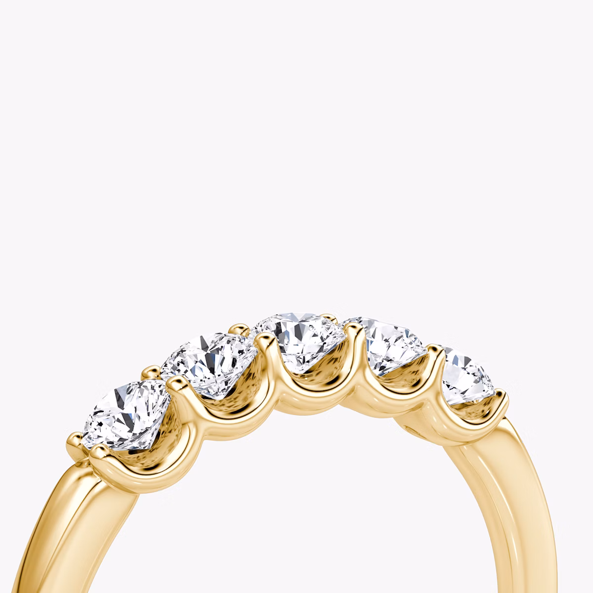 Five Stone Ehering | Rund | 18k | Gelbgold | bandVersion: petite