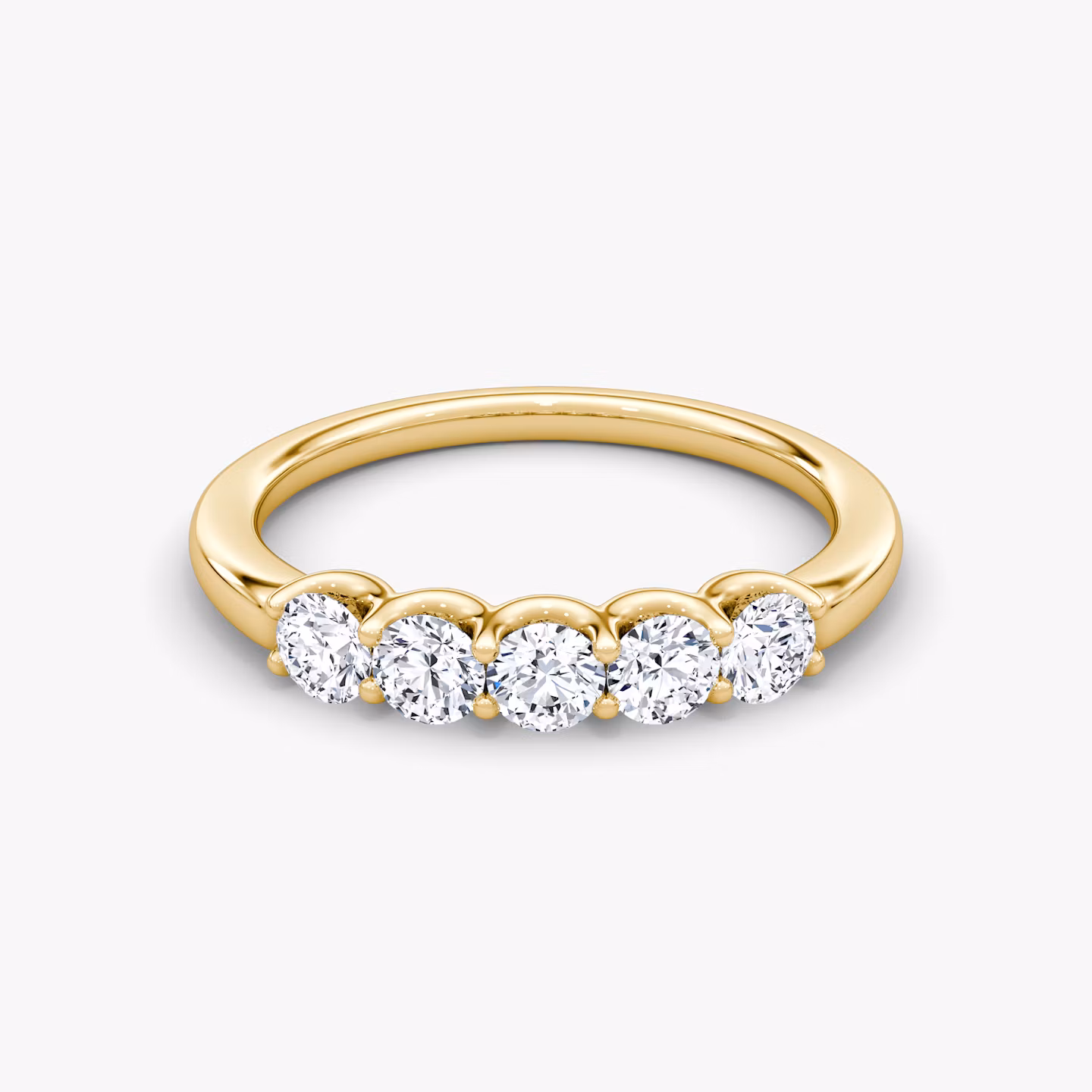 The Five Stone Band | Round Brilliant | 18k | Yellow Gold | bandVersion: petite