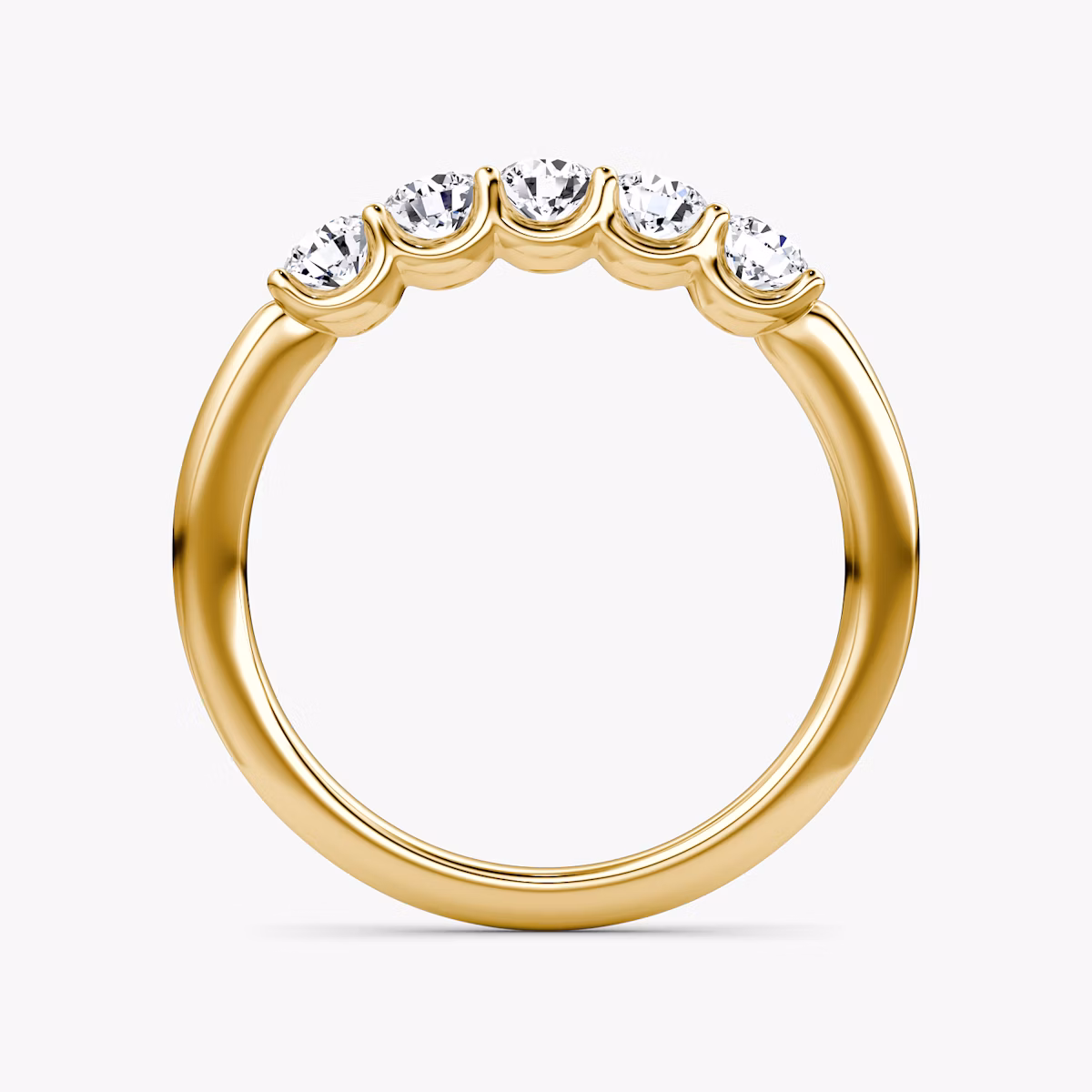 Five Stone Ehering | Rund | 18k | Gelbgold | bandVersion: petite