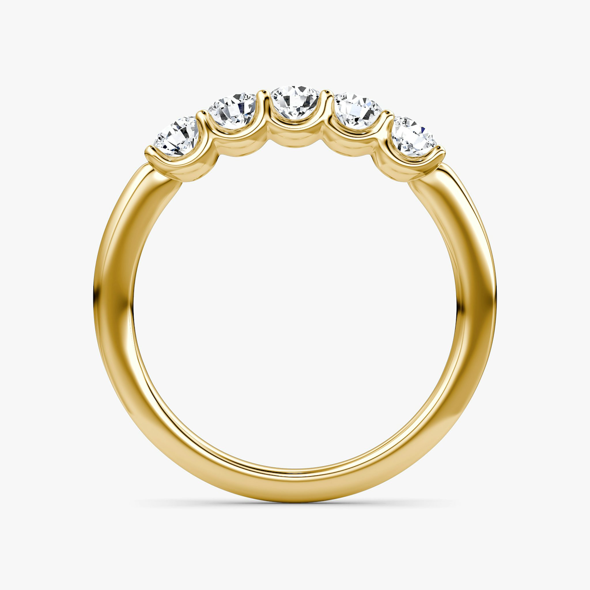 The Five Stone Band | Round Brilliant | 18k | Yellow Gold | bandVersion: petite