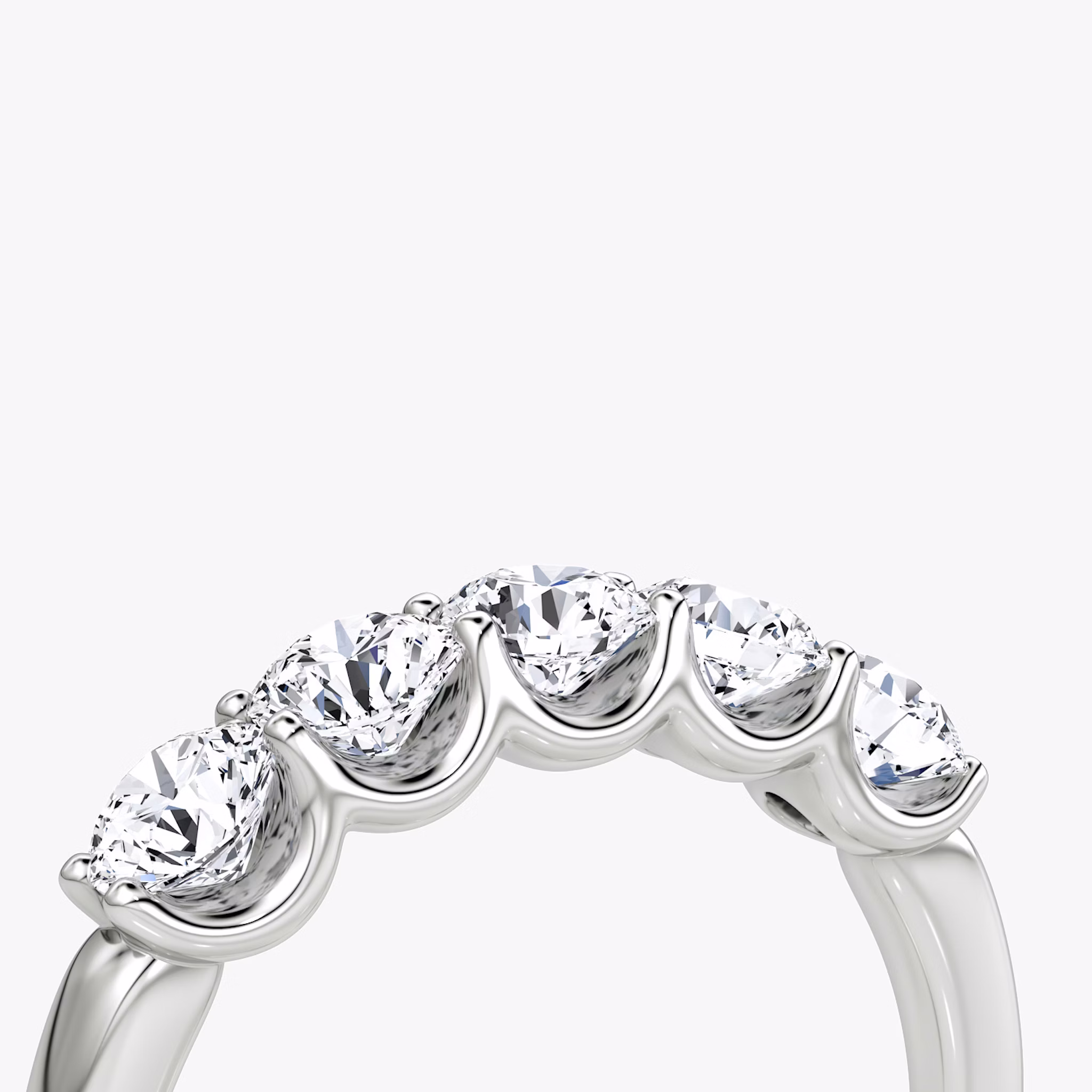 The Five Stone Band | Round Brilliant | 18k | White Gold | bandVersion: original