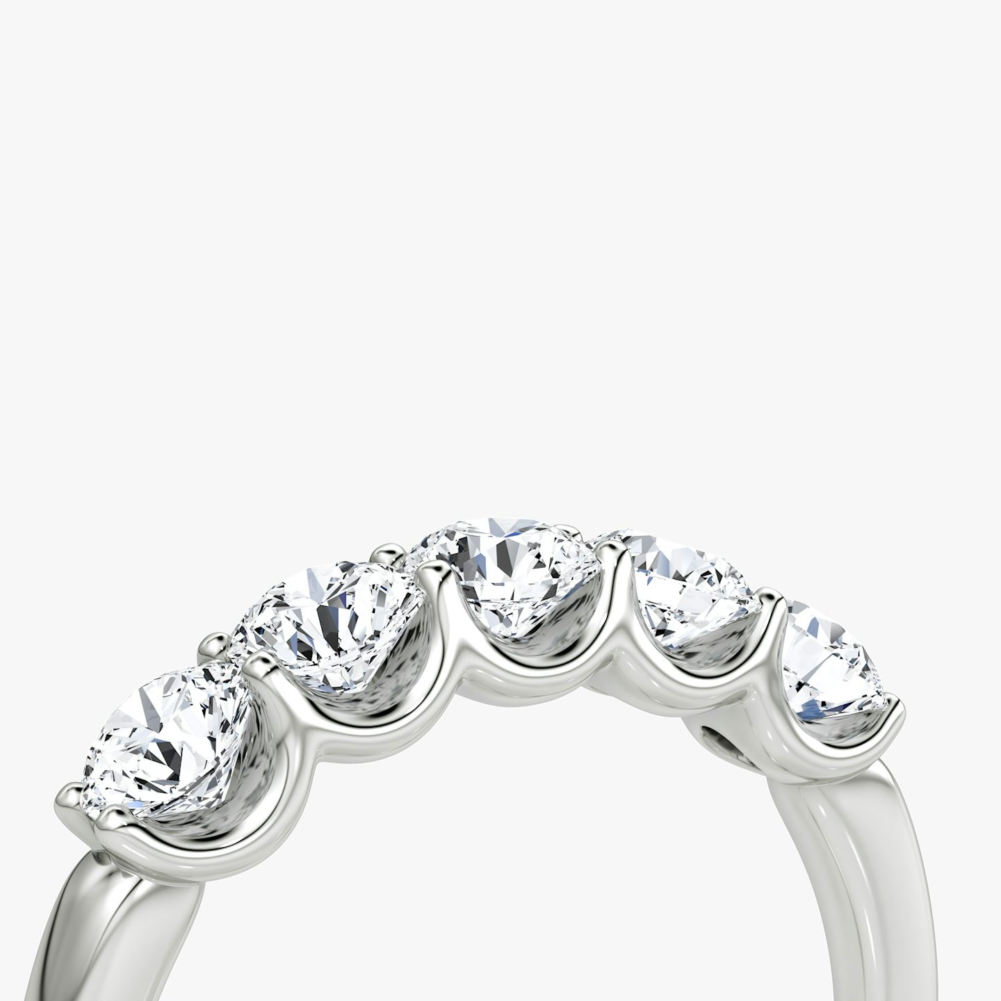 Anillo Five Stone | Brillante | 18k | Oro blanco | bandVersion: original