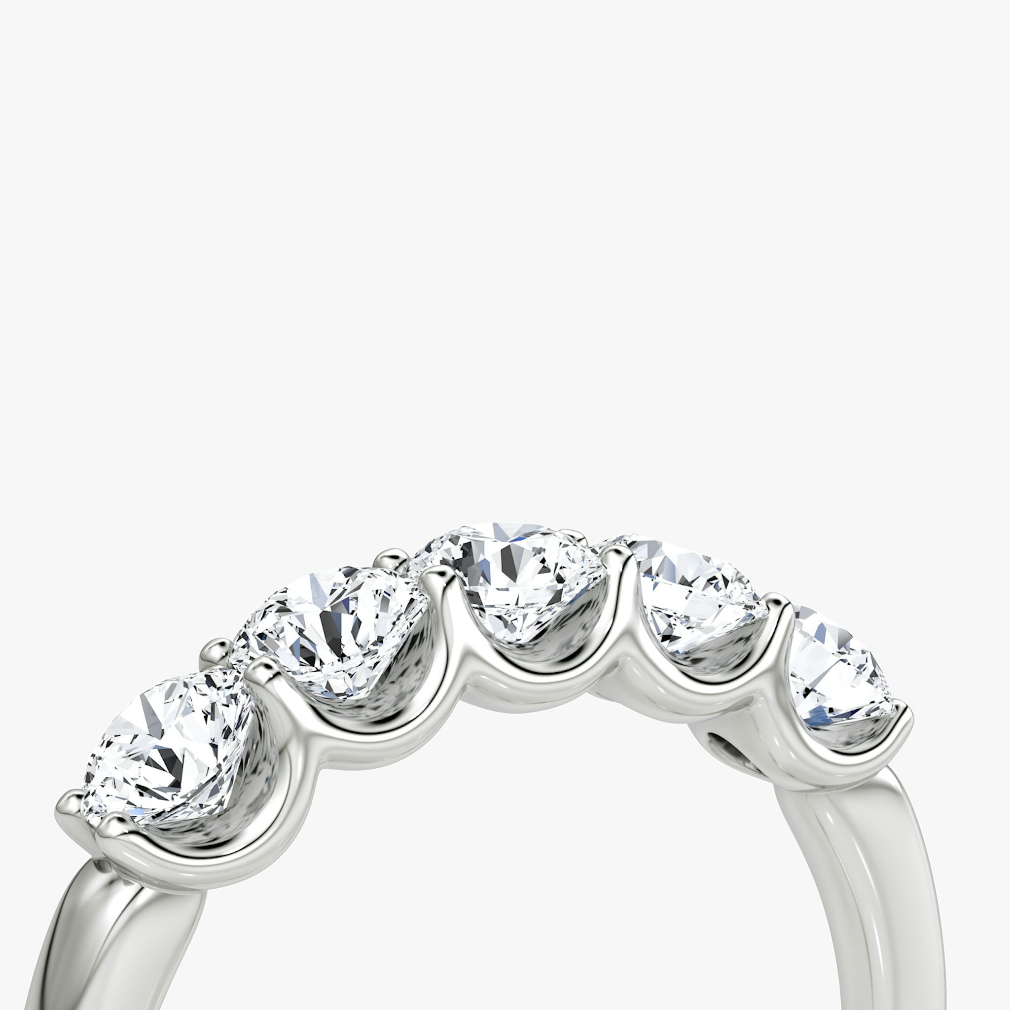 The Five Stone Band | Round Brilliant | 18k | White Gold | bandVersion: original