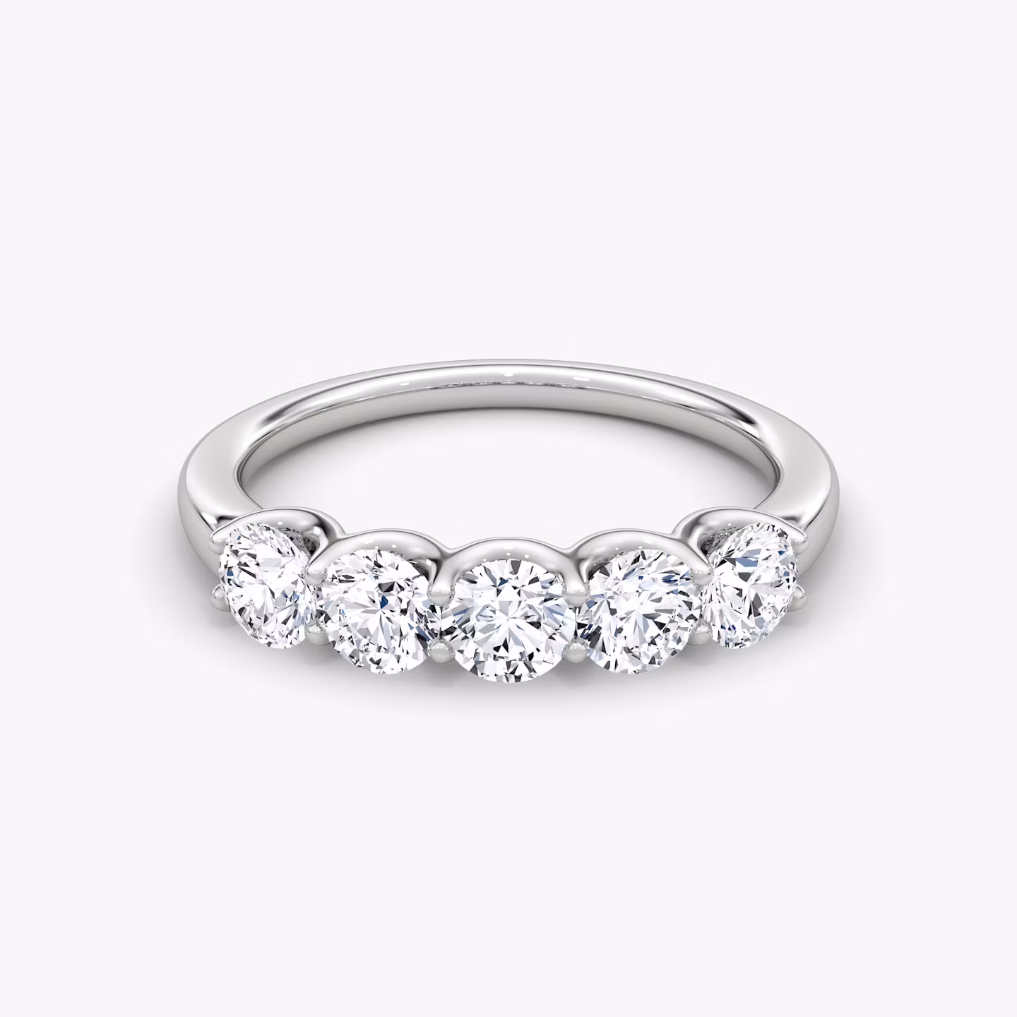 Anillo Five Stone | Brillante | 18k | Oro blanco | bandVersion: original