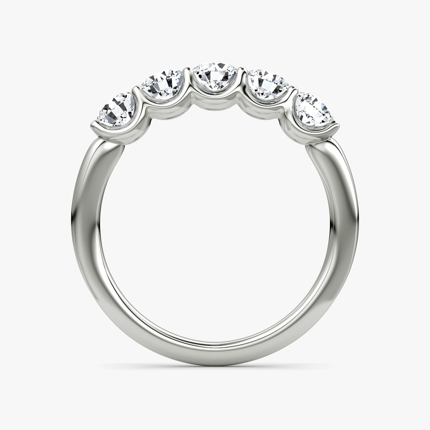 Anillo Five Stone | Brillante | 18k | Oro blanco | bandVersion: original