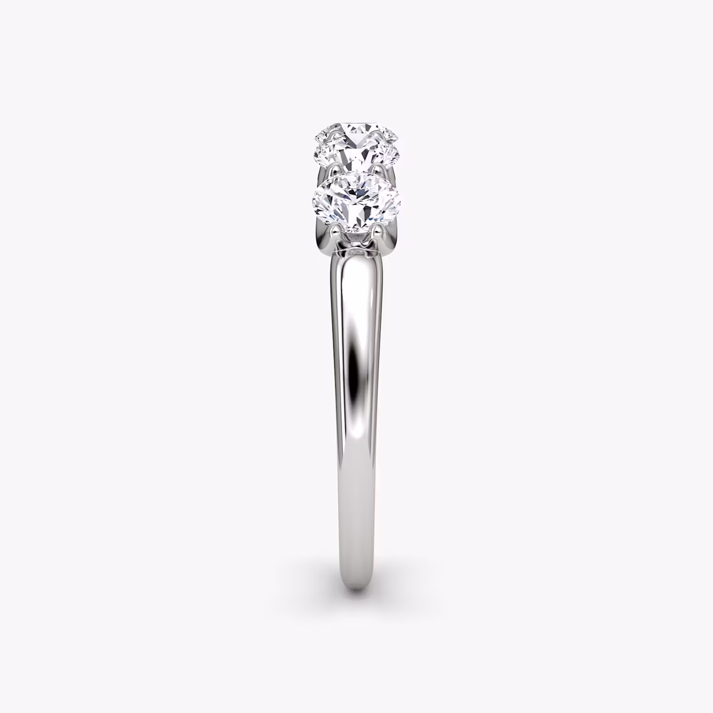 Anillo Five Stone | Brillante | 18k | Oro blanco | bandVersion: original