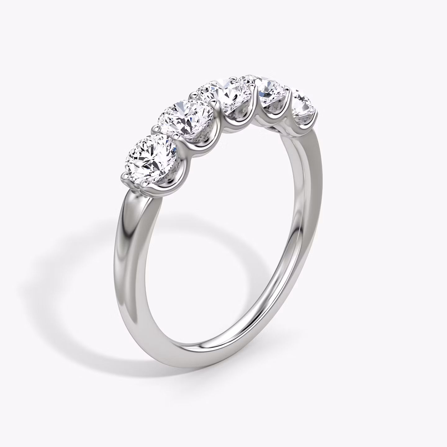 Anillo Five Stone | Brillante | 18k | Oro blanco | bandVersion: original