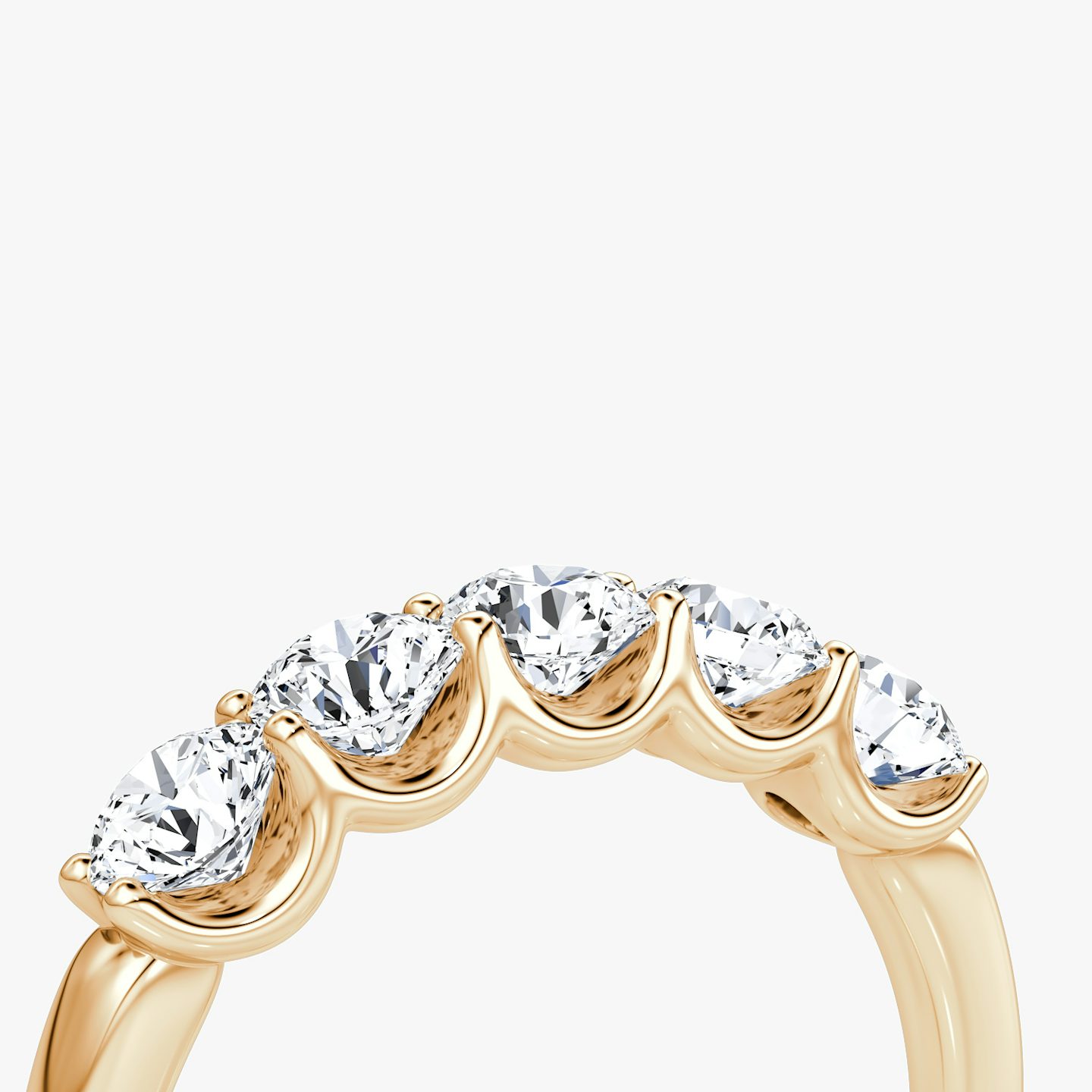 Anillo Five Stone | Brillante | 14k | Oro rosa | bandVersion: original