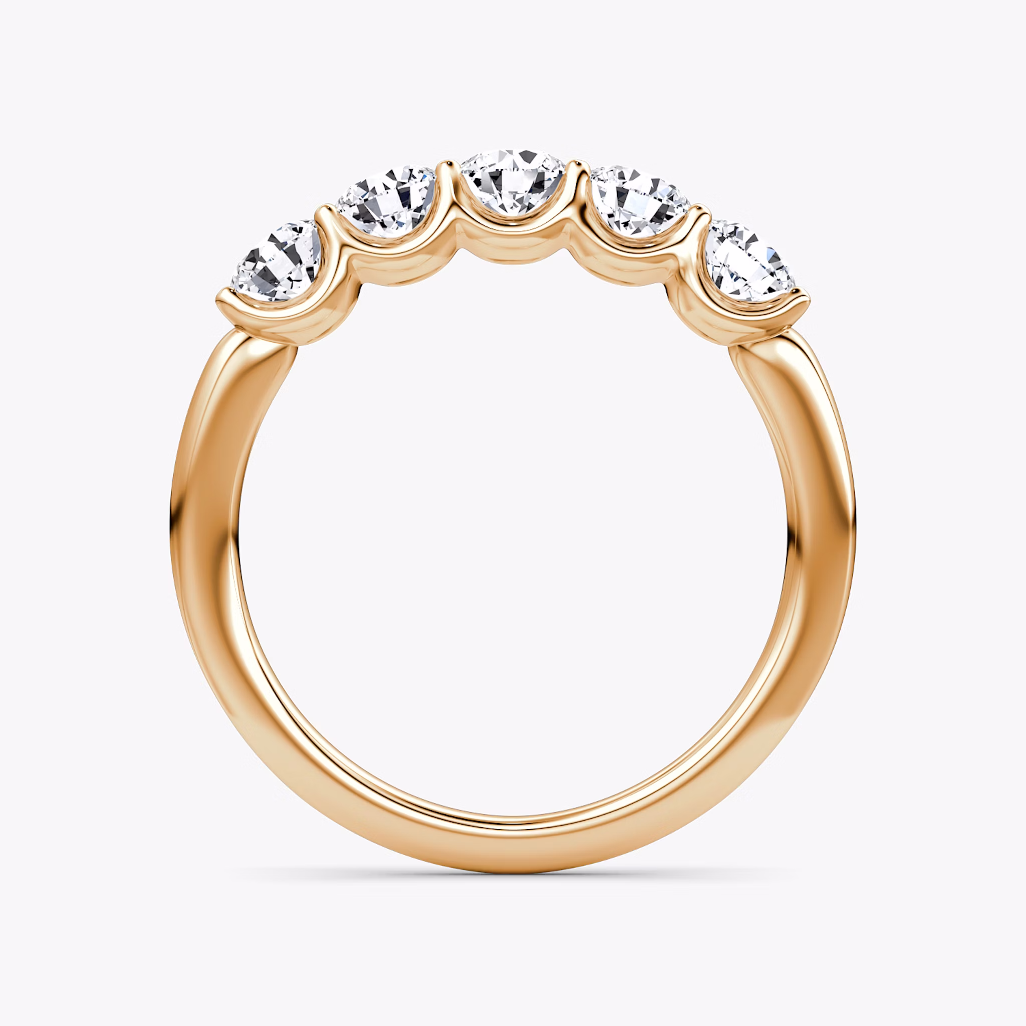 The Five Stone Band | Round Brilliant | 14k | Rose Gold | bandVersion: original