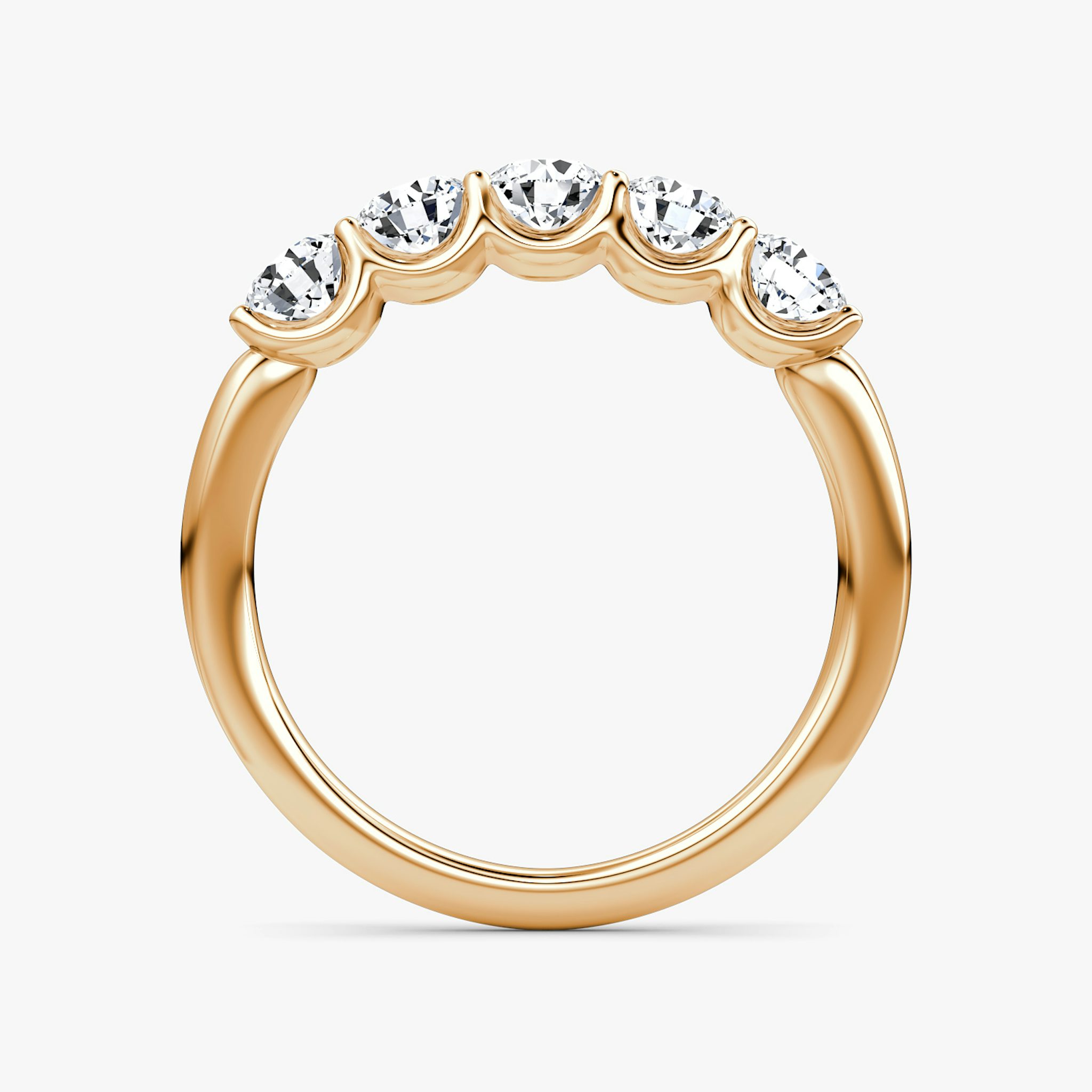The Five Stone Band | Round Brilliant | 14k | Rose Gold | bandVersion: original