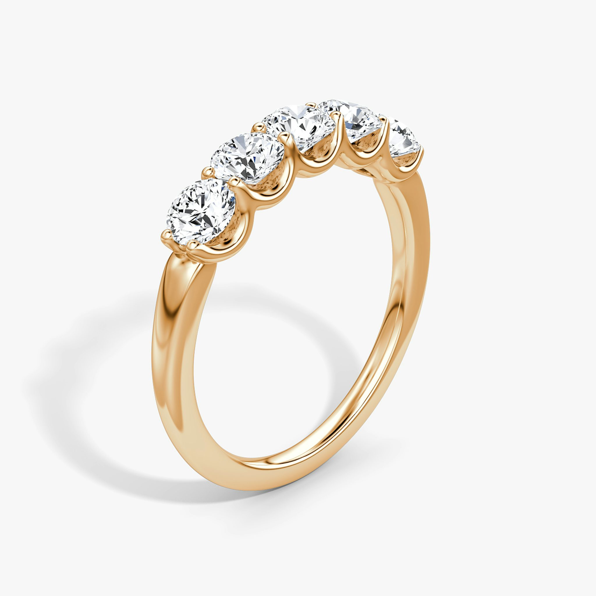 The Five Stone Band | Round Brilliant | 14k | Rose Gold | bandVersion: original
