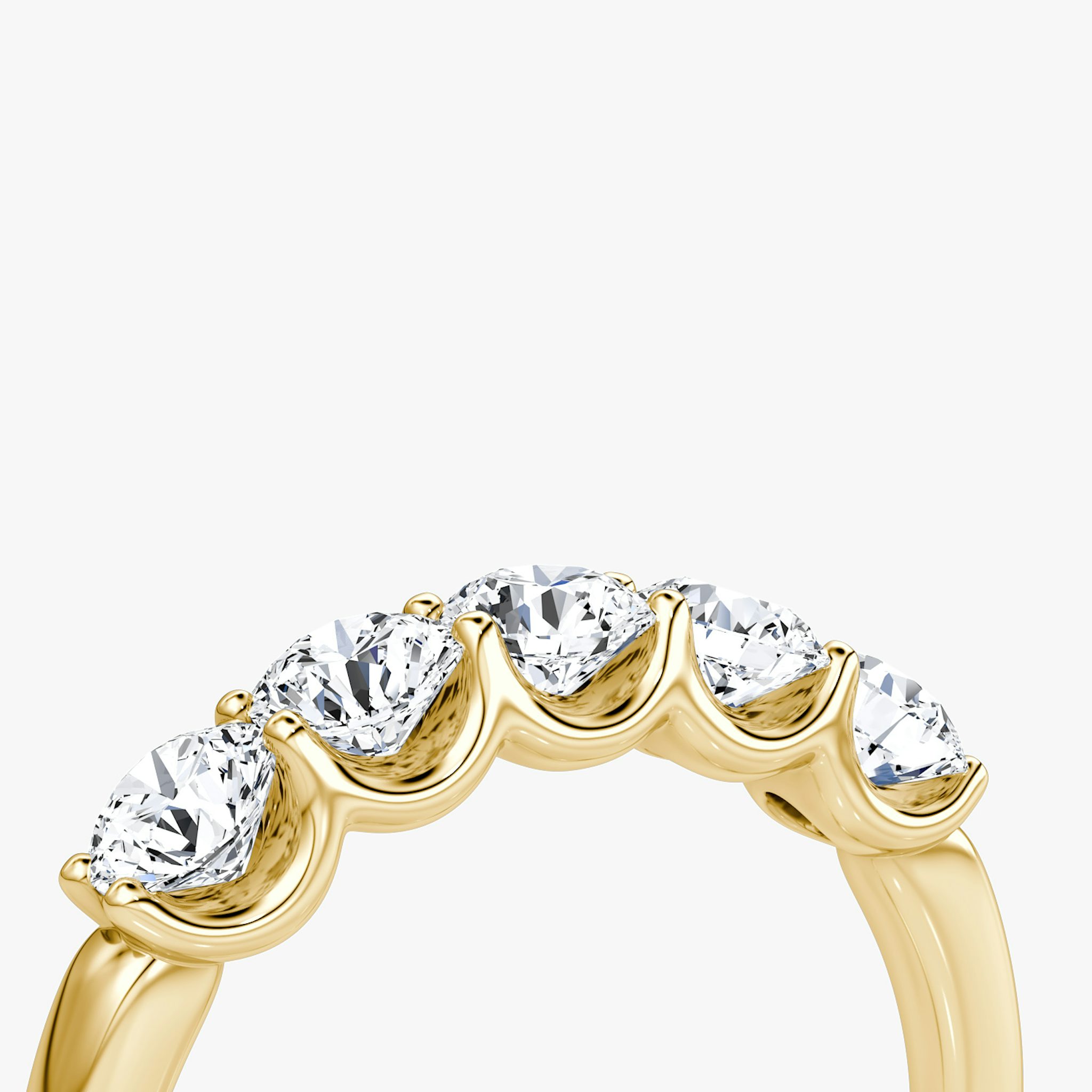 The Five Stone Band | Round Brilliant | 18k | Yellow Gold | bandVersion: original
