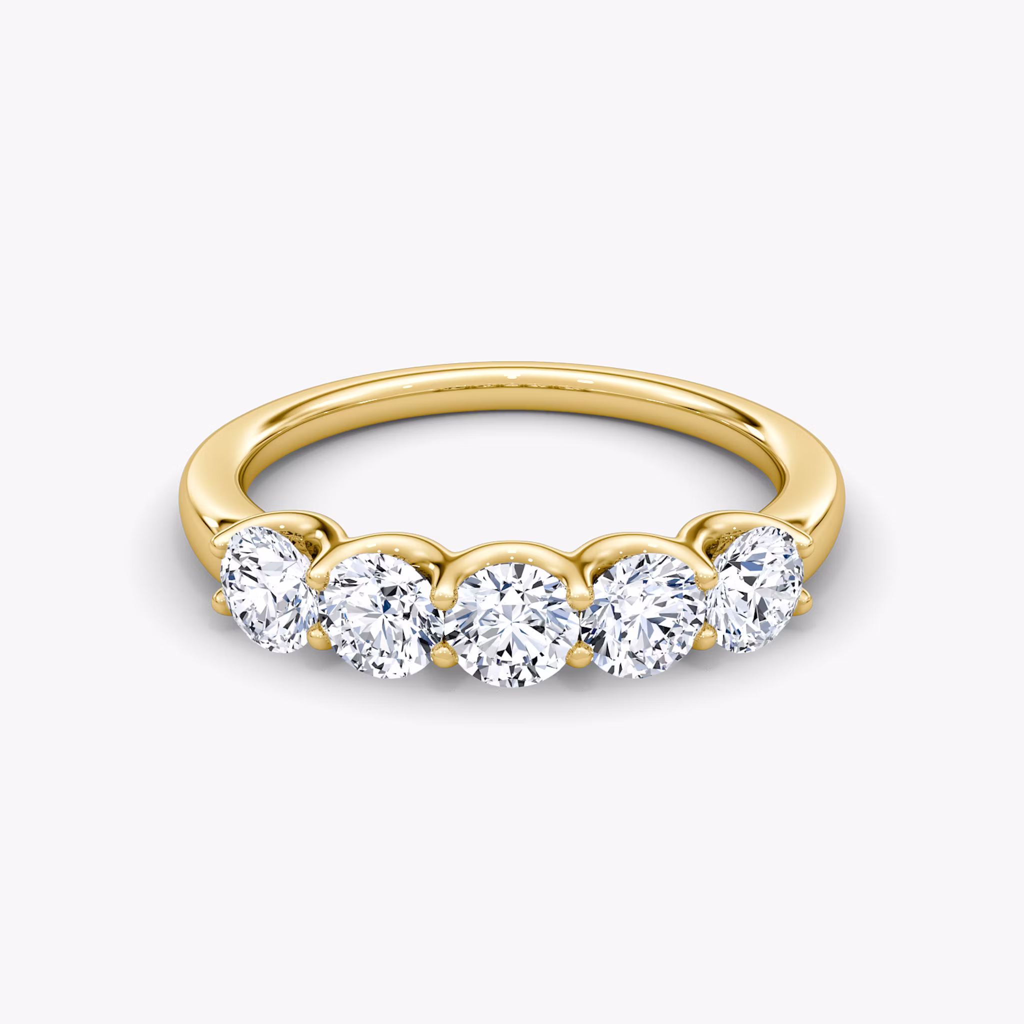 The Five Stone Band Round Brilliant | Yellow Gold
