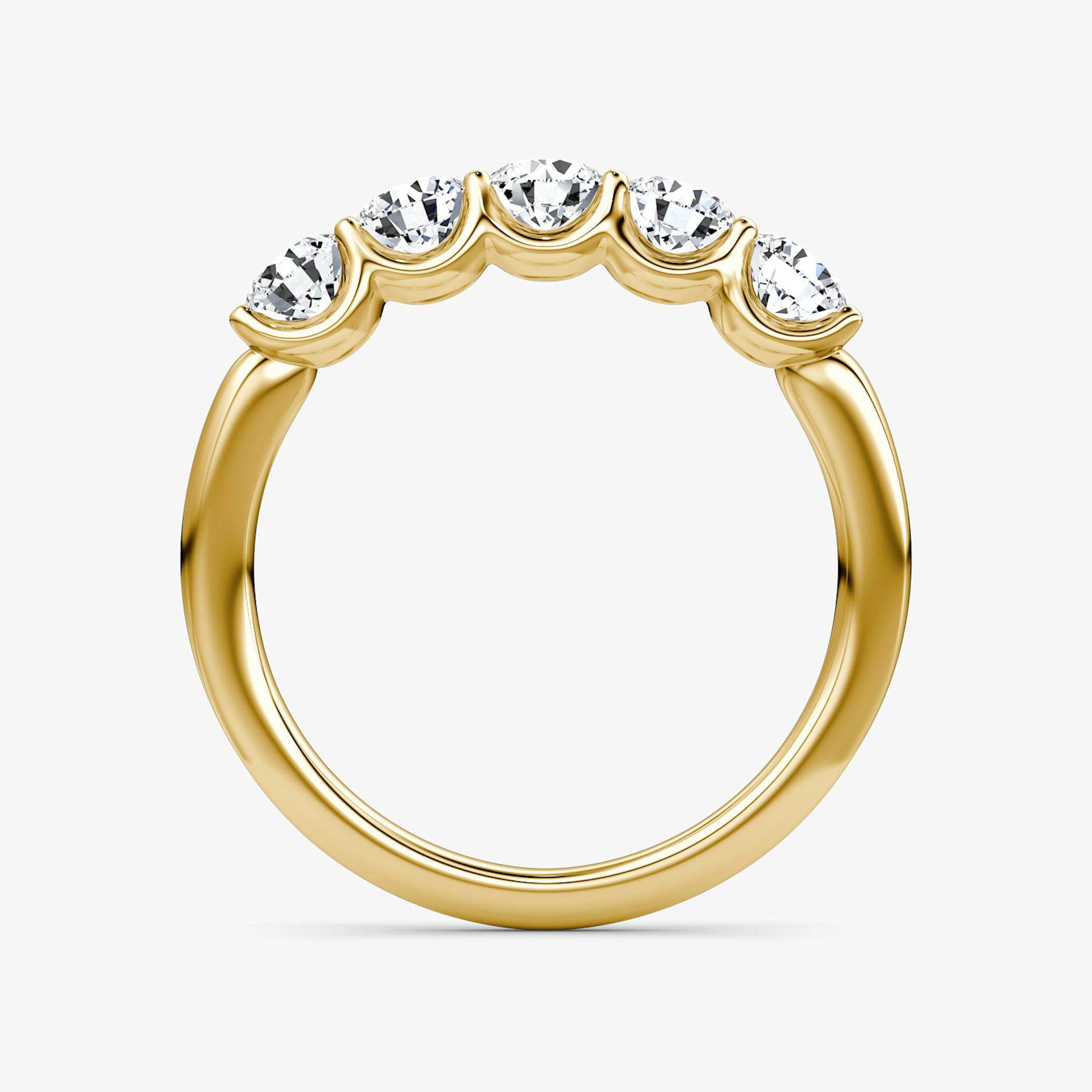 The Five Stone Band | Round Brilliant | 18k | Yellow Gold | bandVersion: original