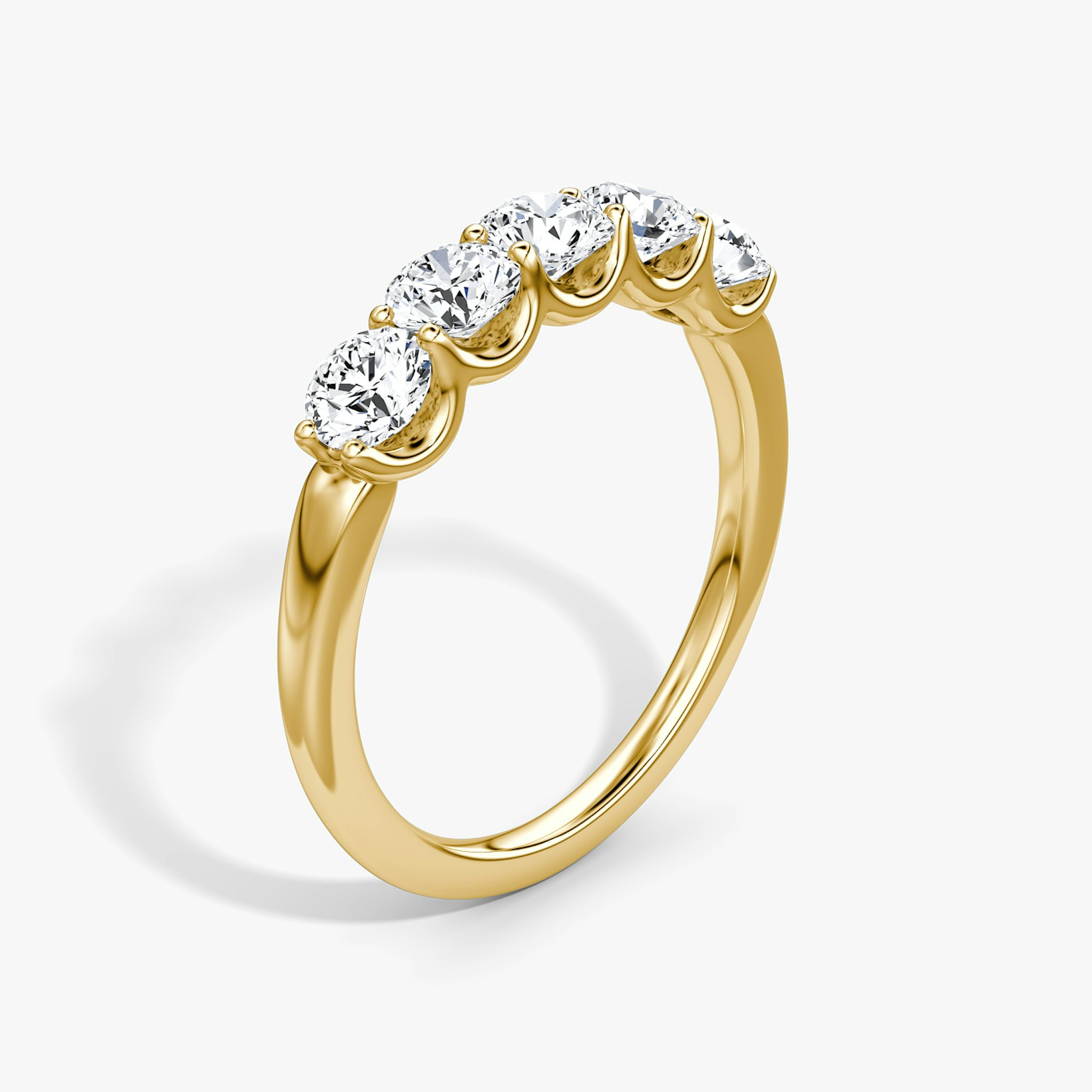 The Five Stone Band | Round Brilliant | 18k | Yellow Gold | bandVersion: original