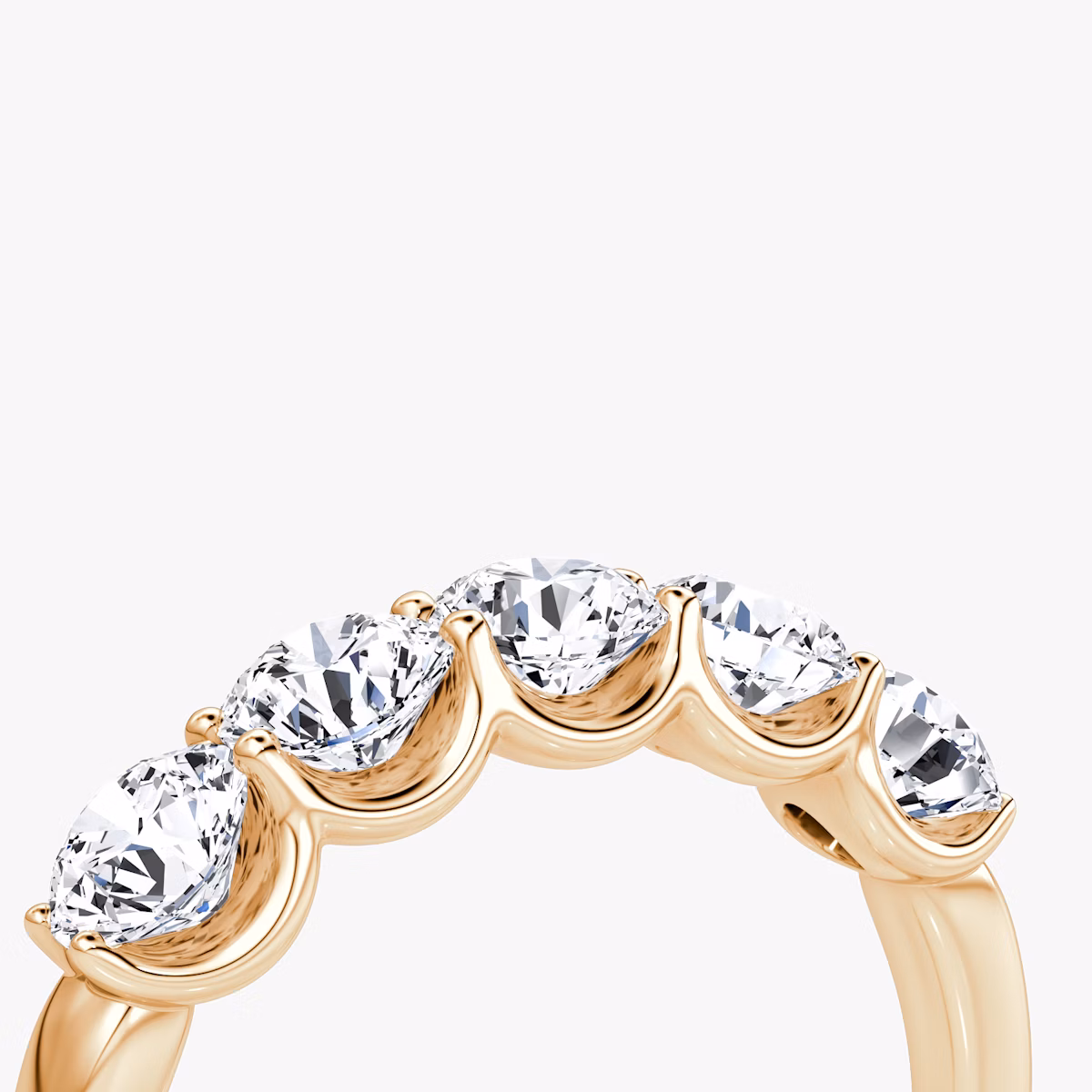 Anillo Five Stone | Brillante | 14k | Oro rosa | bandVersion: large