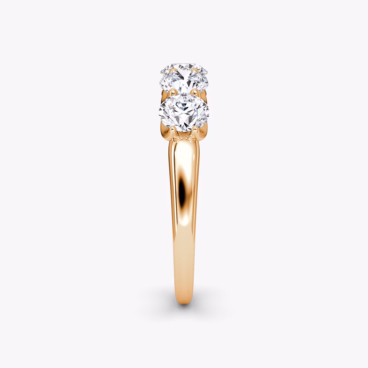 Anillo Five Stone | Brillante | 14k | Oro rosa | bandVersion: large