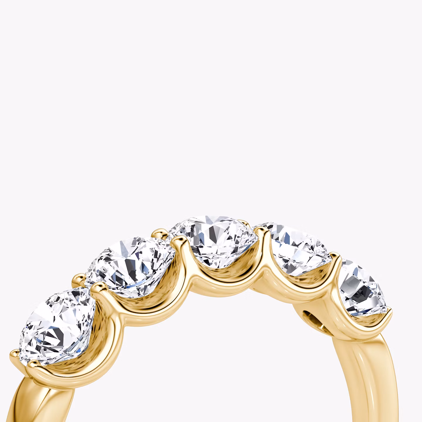 Five Stone Ehering | Rund | 18k | Gelbgold | bandVersion: large