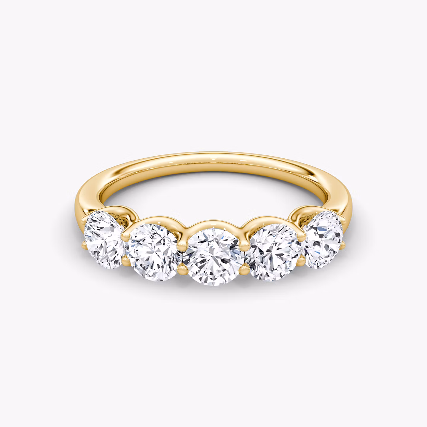 Five Stone Ehering | Rund | 18k | Gelbgold | bandVersion: large