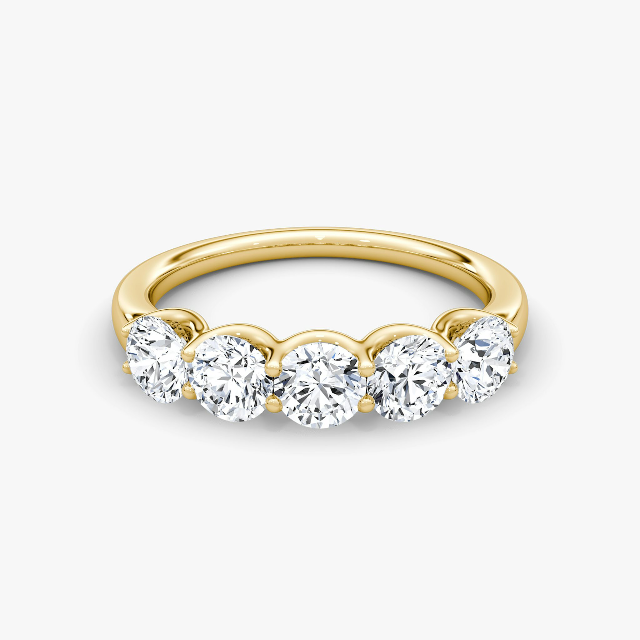 The Five Stone Band | Round Brilliant | 18k | Yellow Gold | bandVersion: large