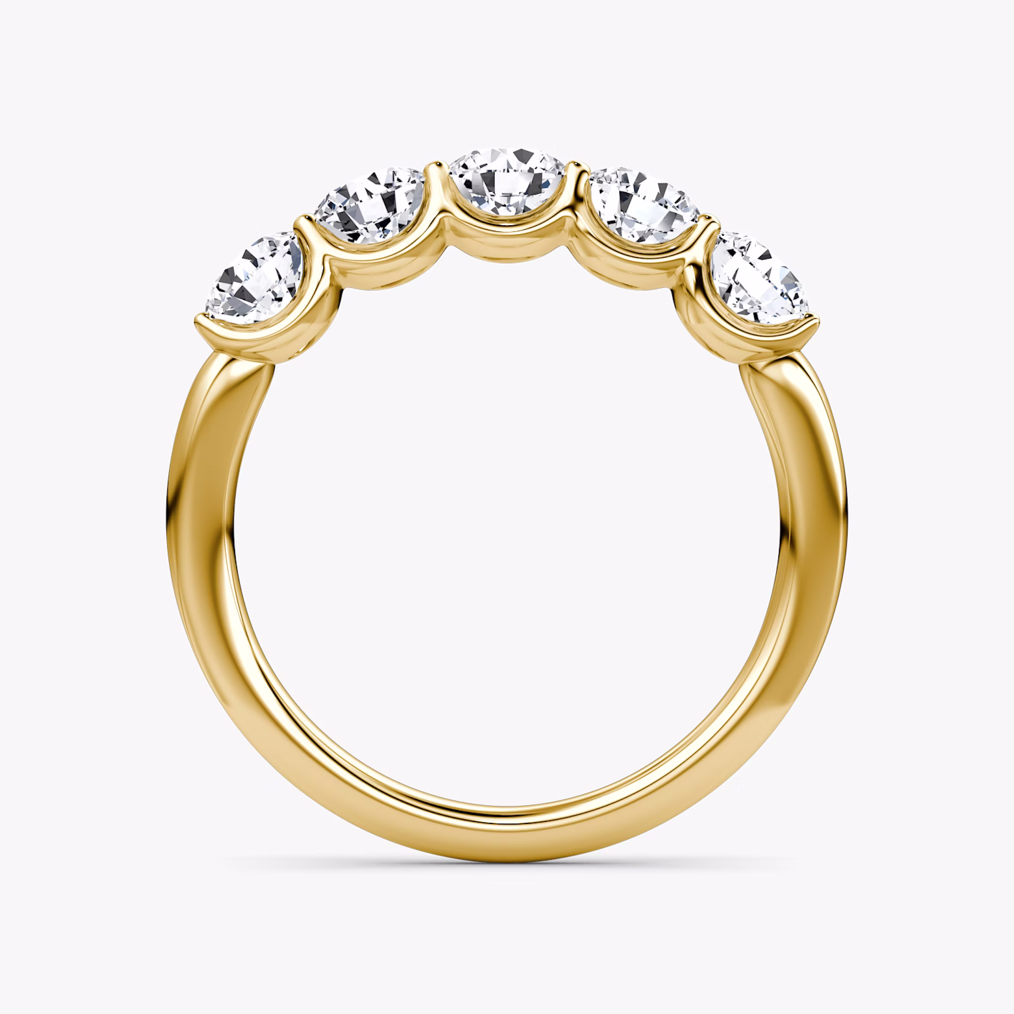 The Five Stone Band | Round Brilliant | 18k | Yellow Gold | bandVersion: large