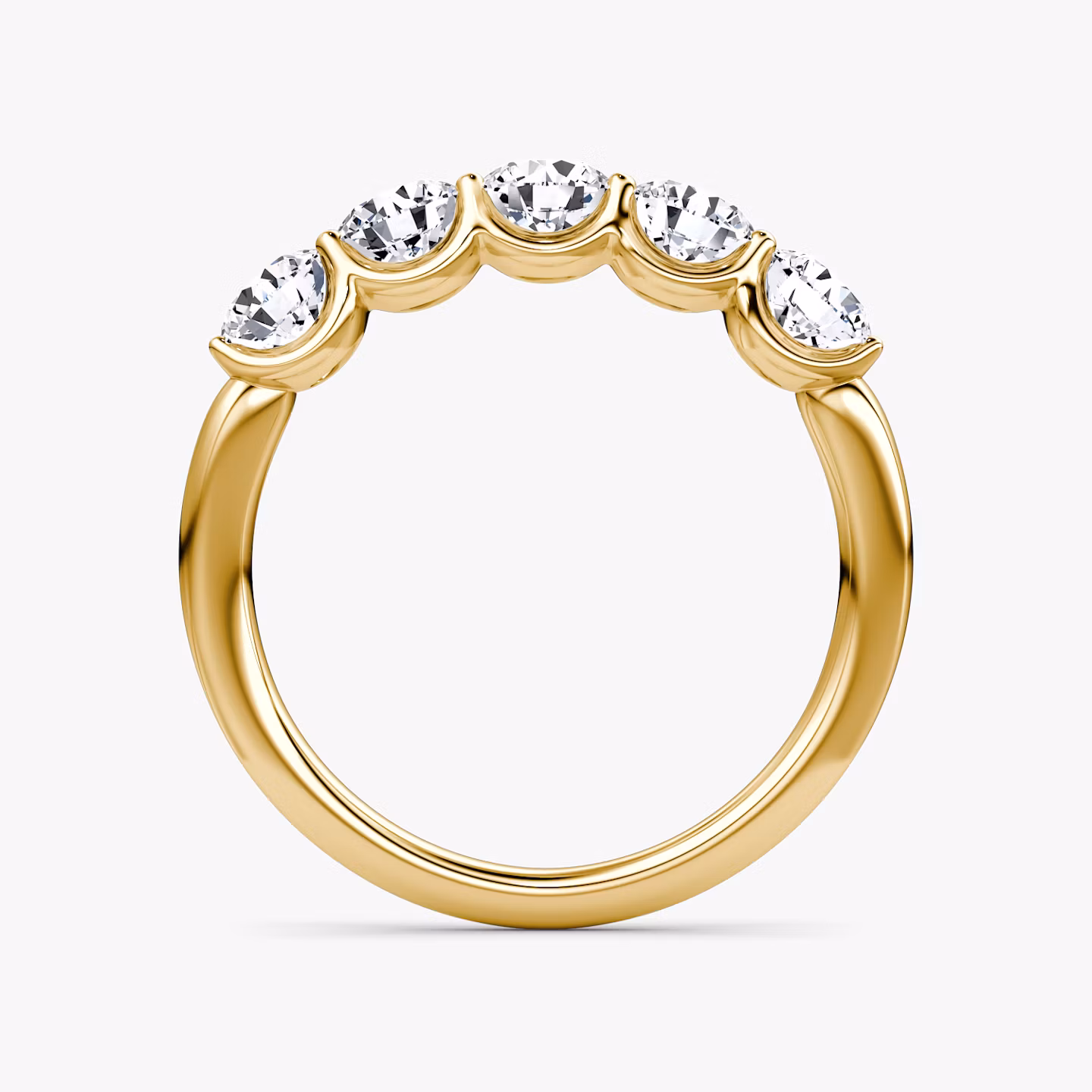 Five Stone Ehering | Rund | 18k | Gelbgold | bandVersion: large