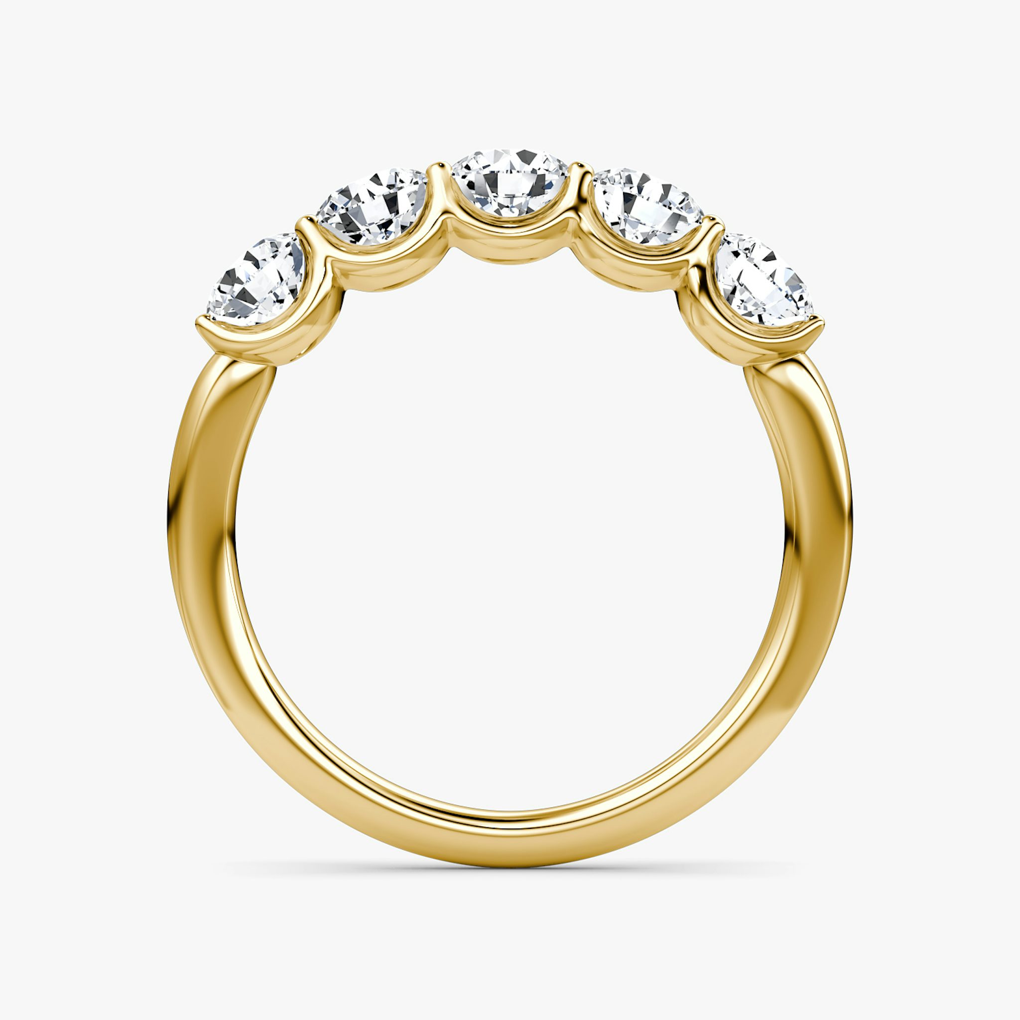 The Five Stone Band | Round Brilliant | 18k | Yellow Gold | bandVersion: large