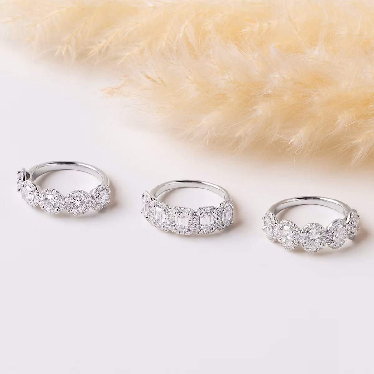 The Five Stone Halo Band | Oval | Platinum