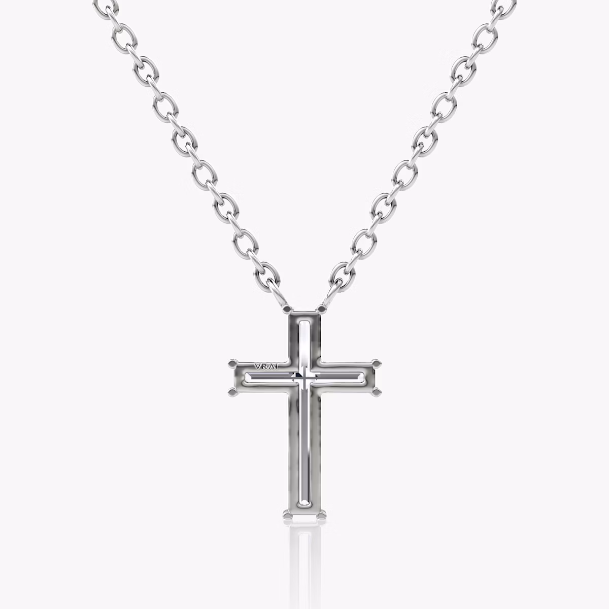 Petite Cross Necklace | cross | 14k | White Gold | chainLength: 16-18