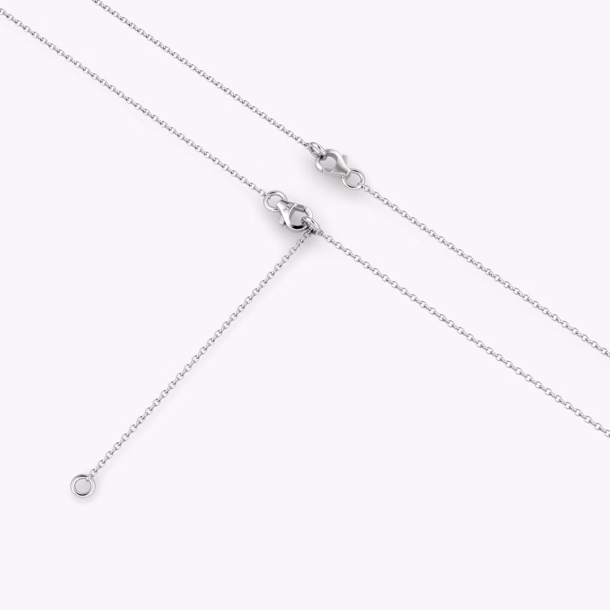 VRAI V Pavé Necklace | Round Brilliant | 14k | White Gold | chainLength: 16-18