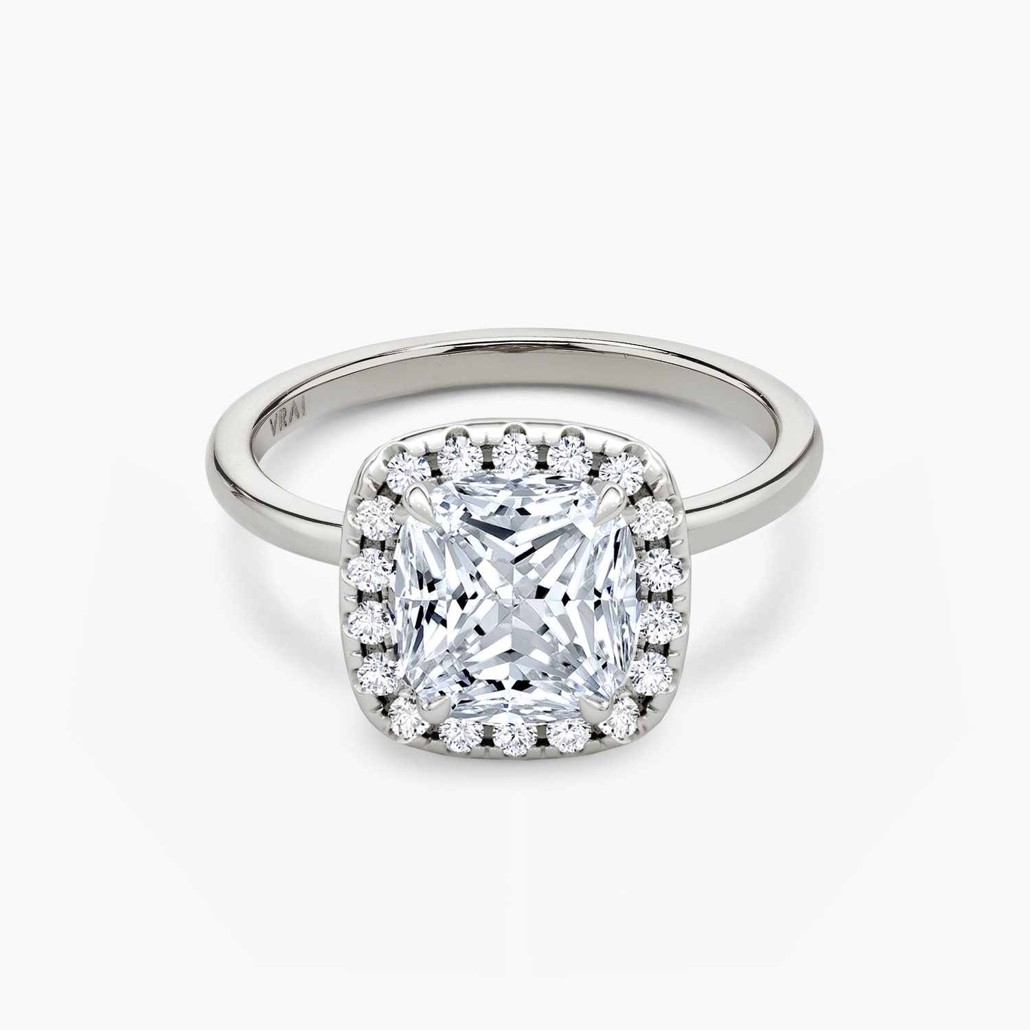 Halo Cushion Princess Ring