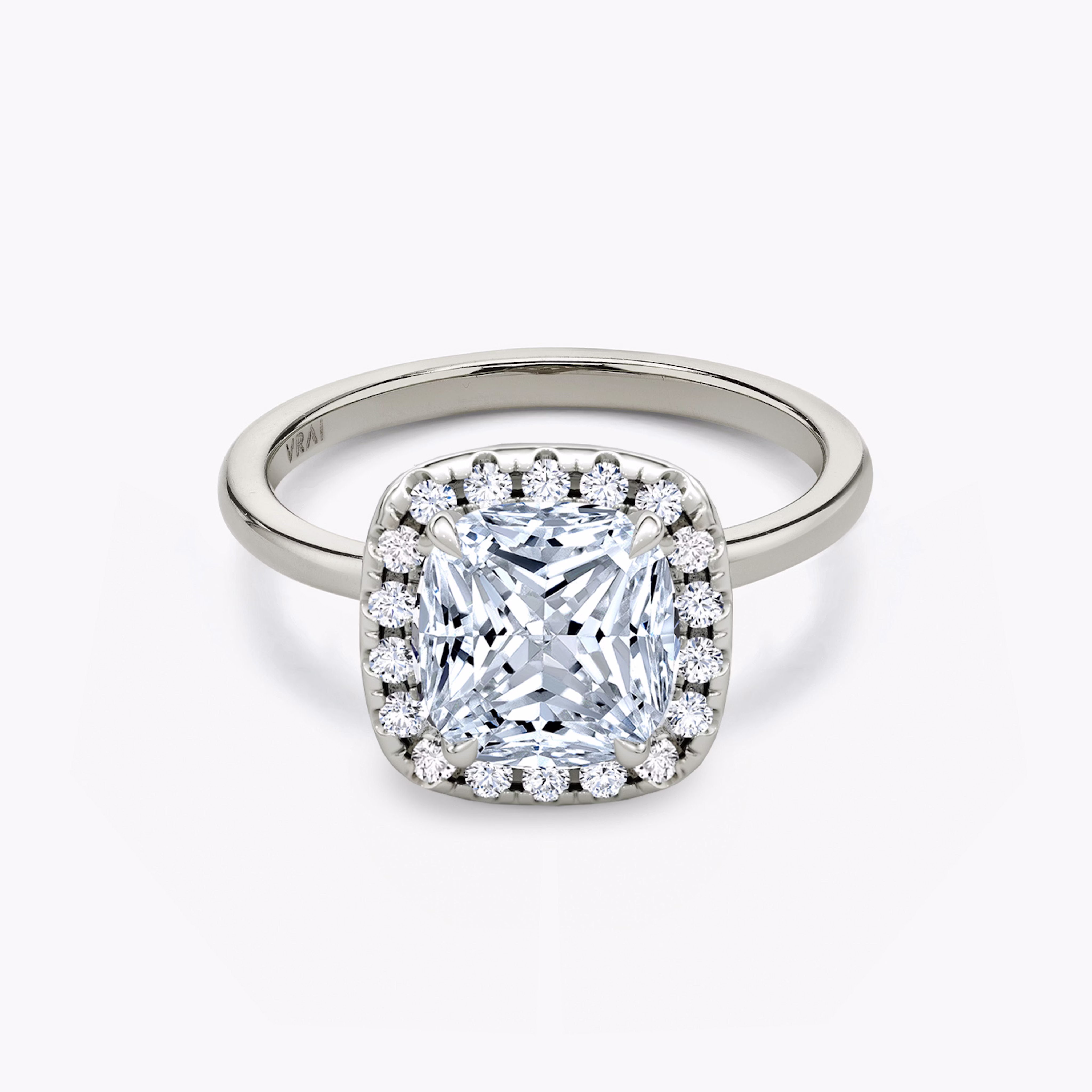 Halo Cushion Princess Ring