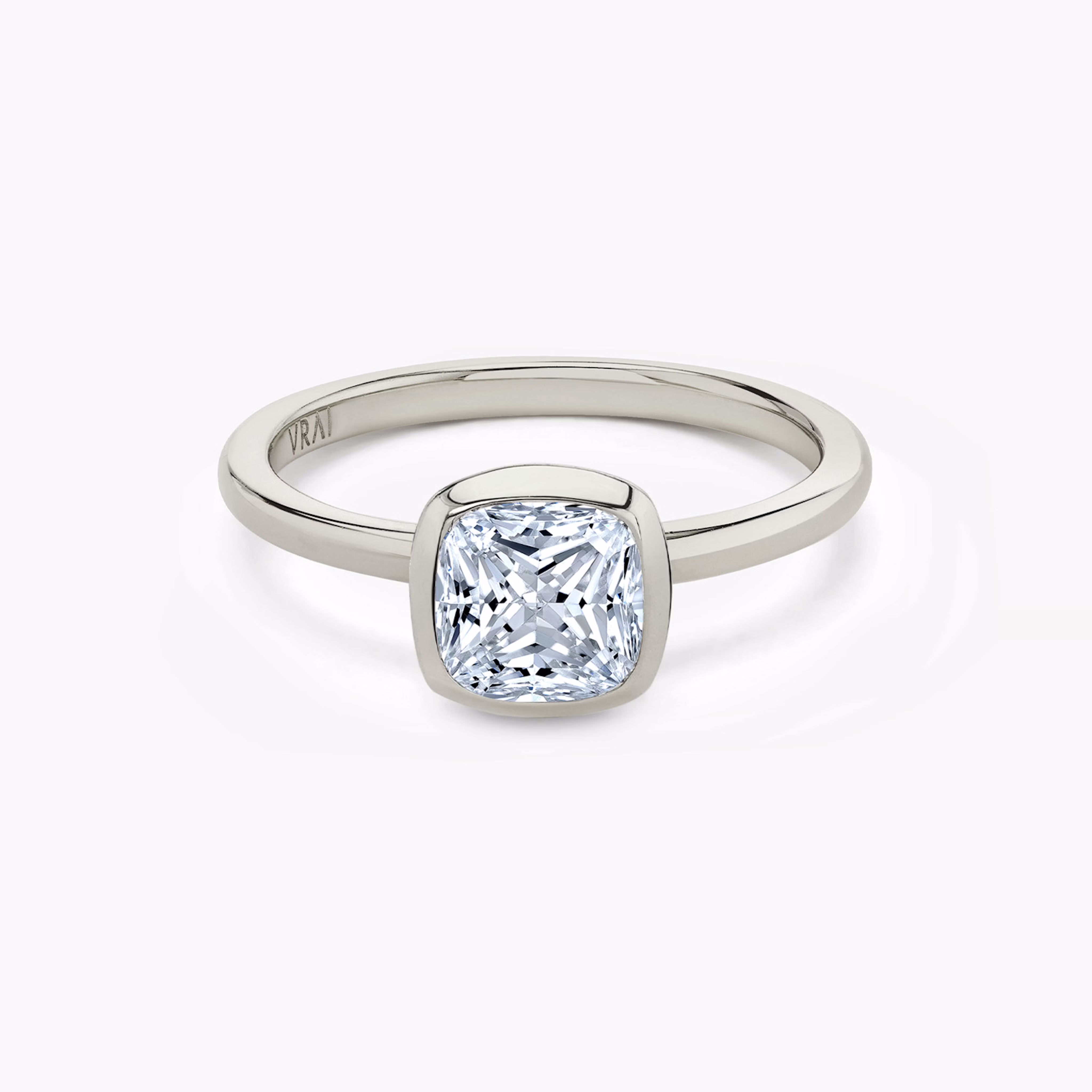 Cushion Princess Bezel Ring