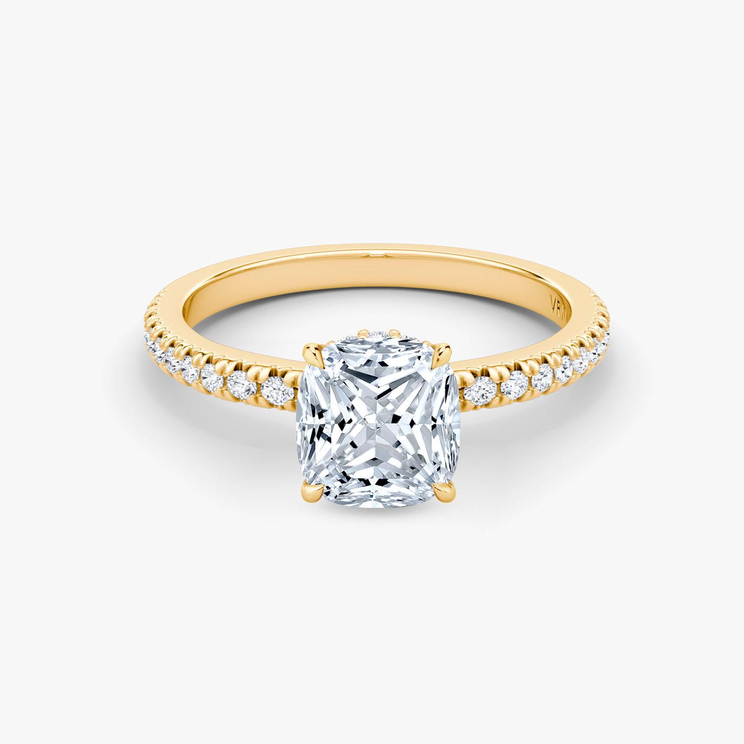 Cushion Princess Floating Solitaire Engagement Ring