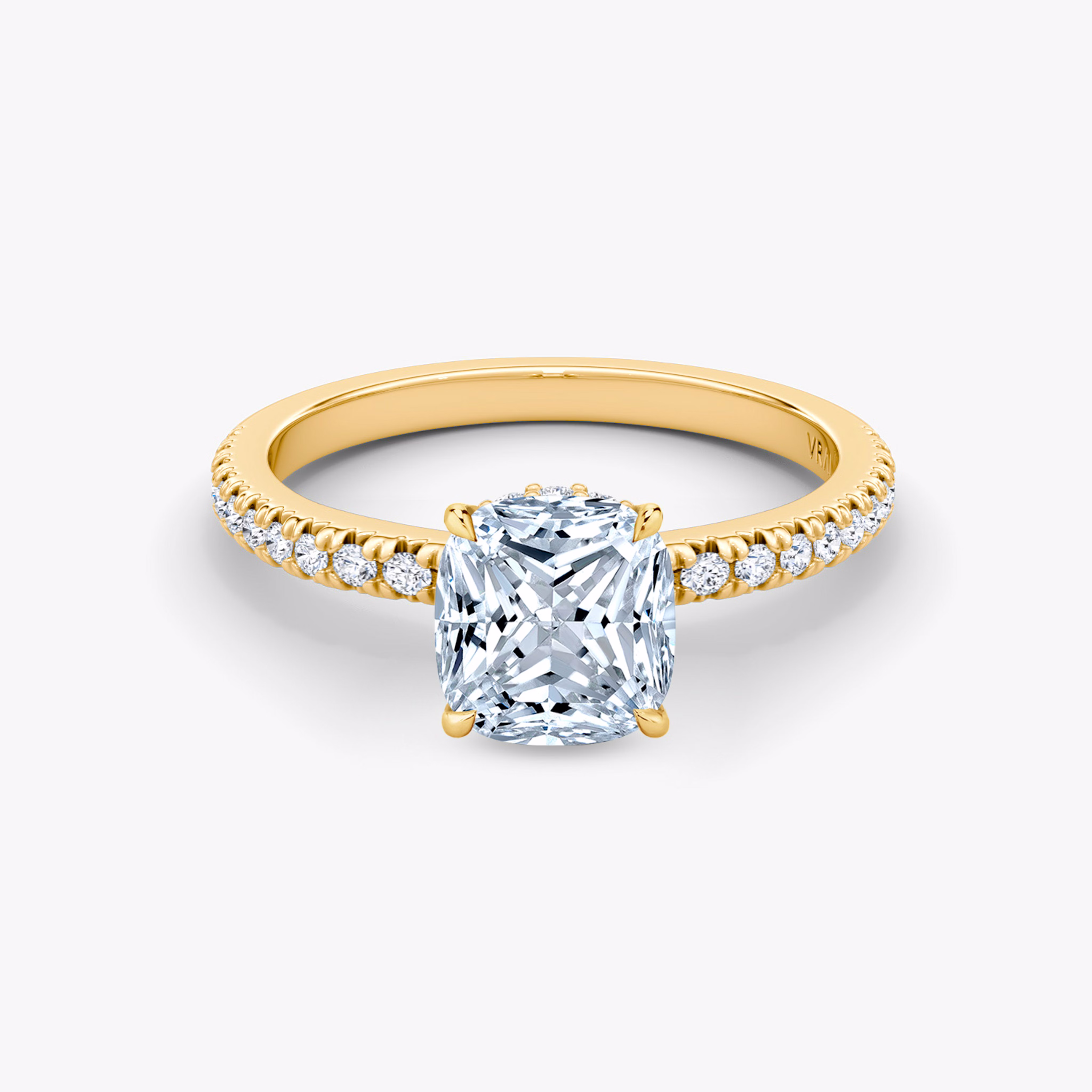 Cushion Princess Floating Solitaire Engagement Ring