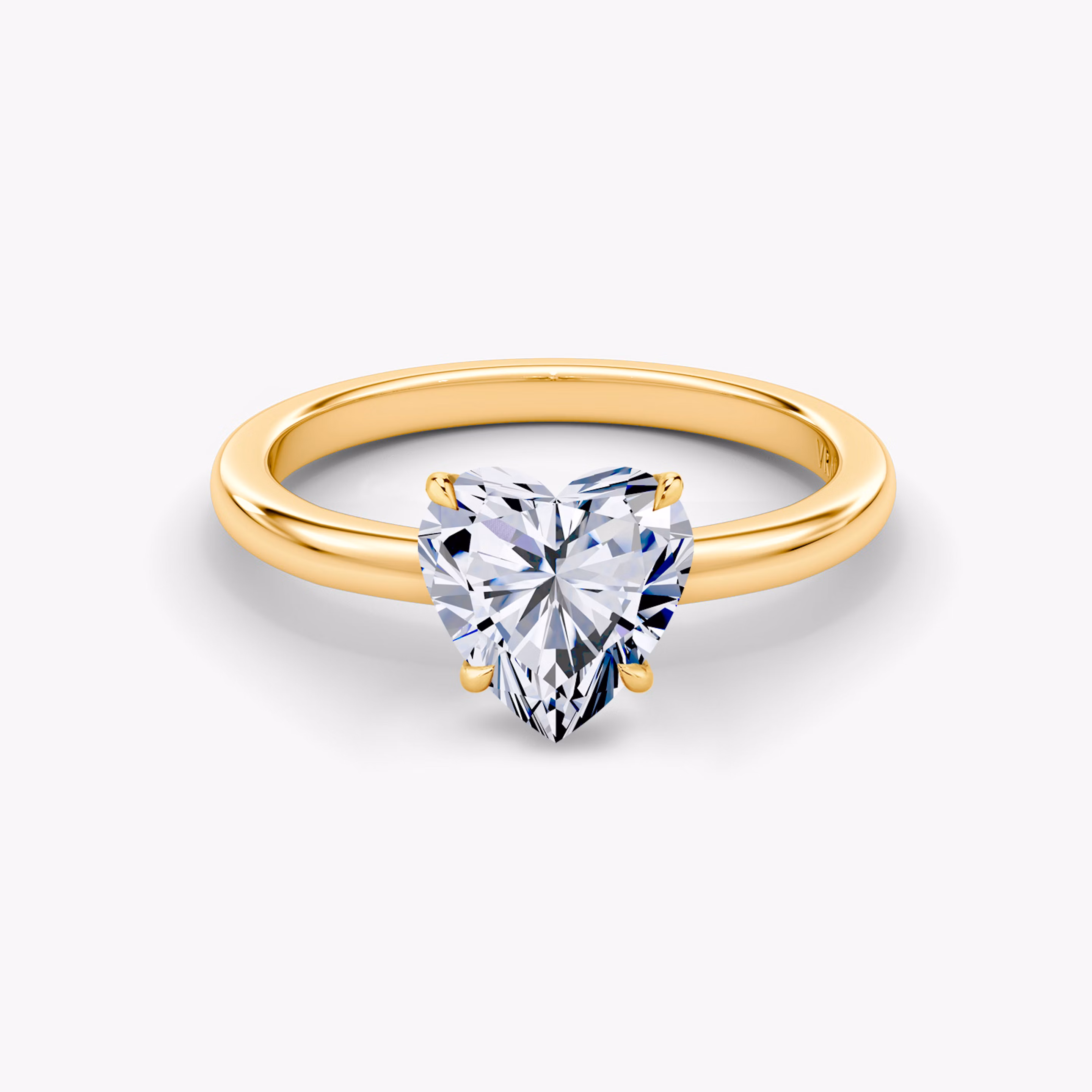 Floating Solitaire Heart Shaped Ring
