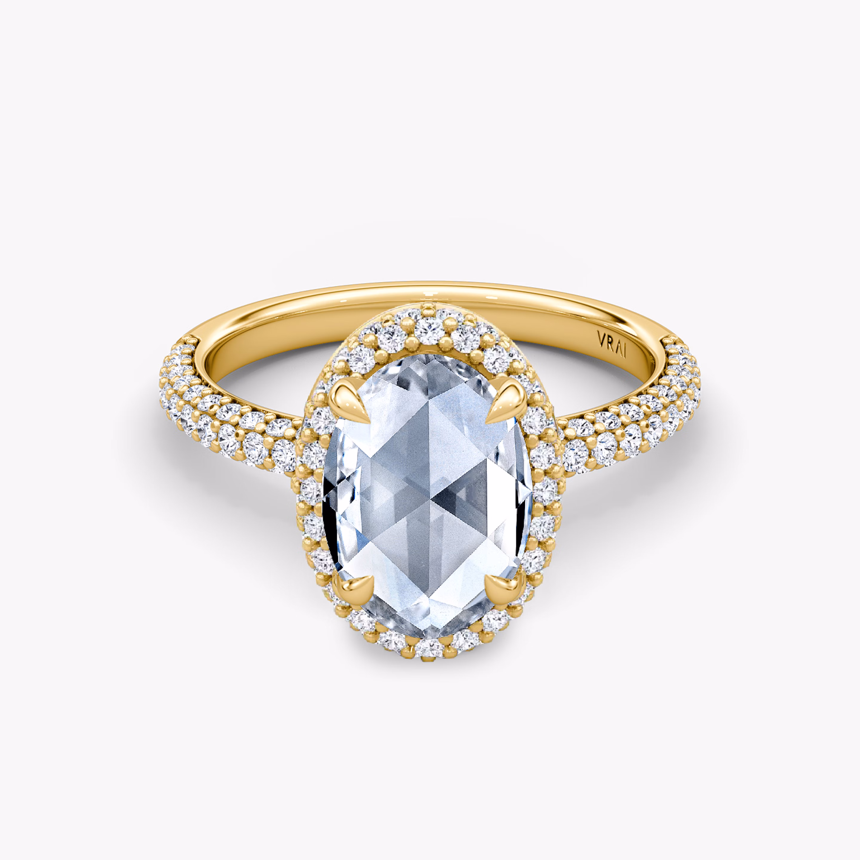 Oval Rose Cut Engagement Rings